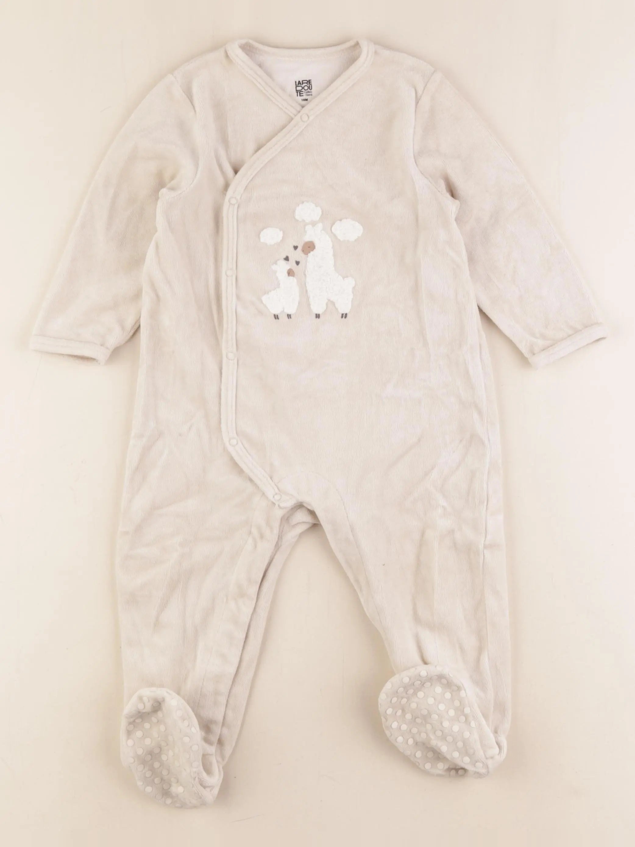 La Redoute - pyjama velours beige - 18 mois