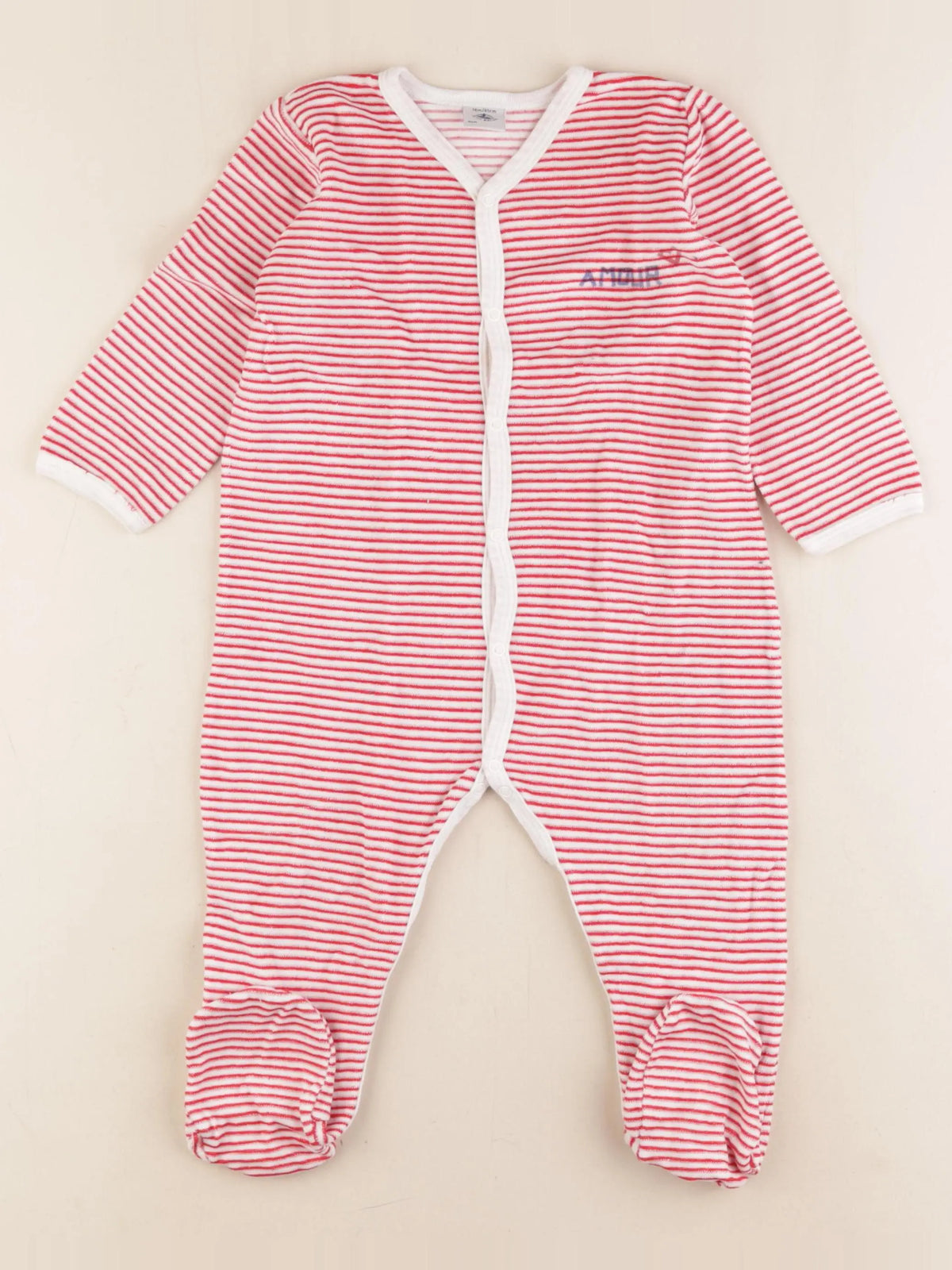 Petit Bateau - pyjama velours rouge - 18 mois