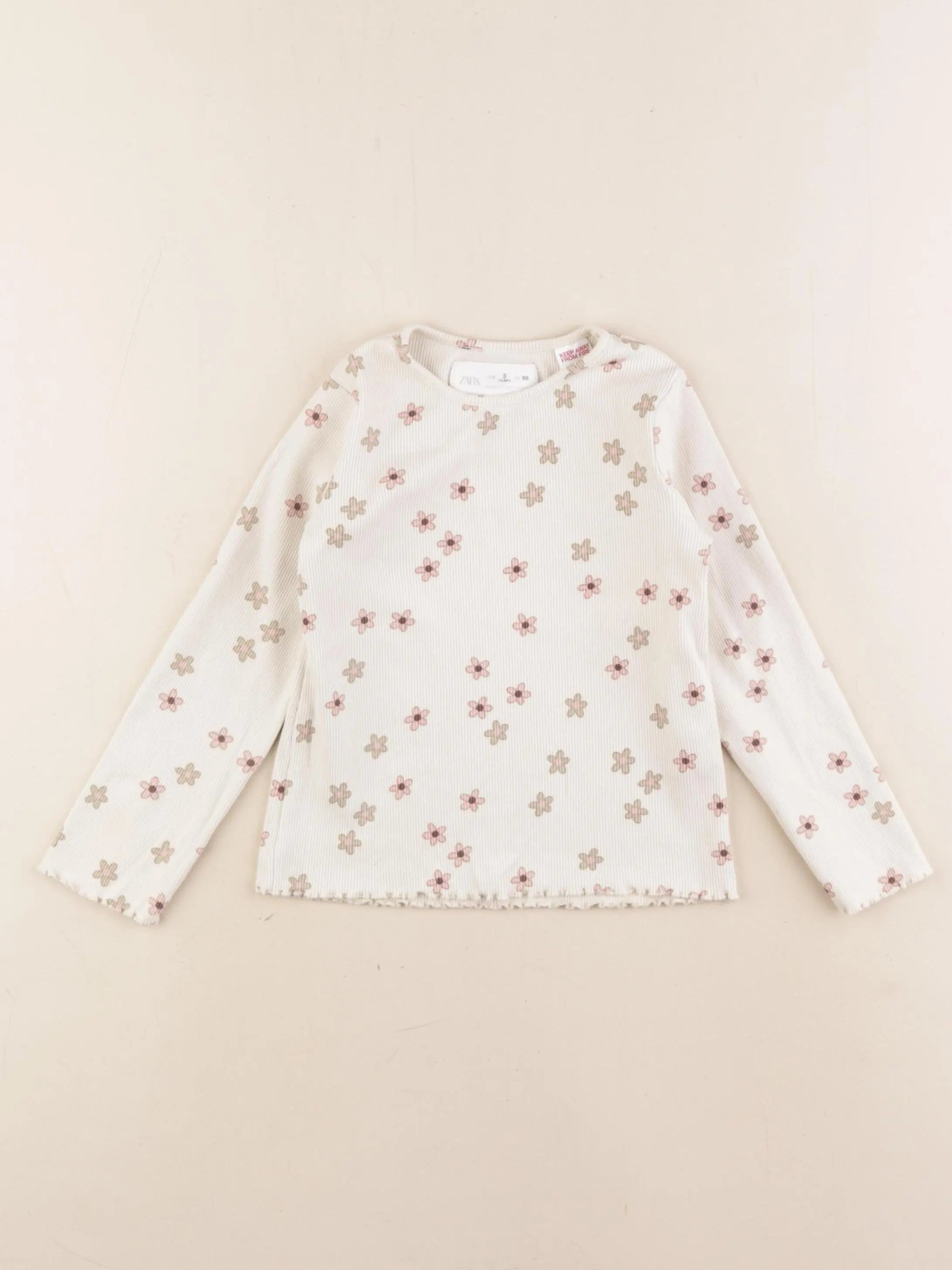 Zara - tee-shirt beige - 3 ans
