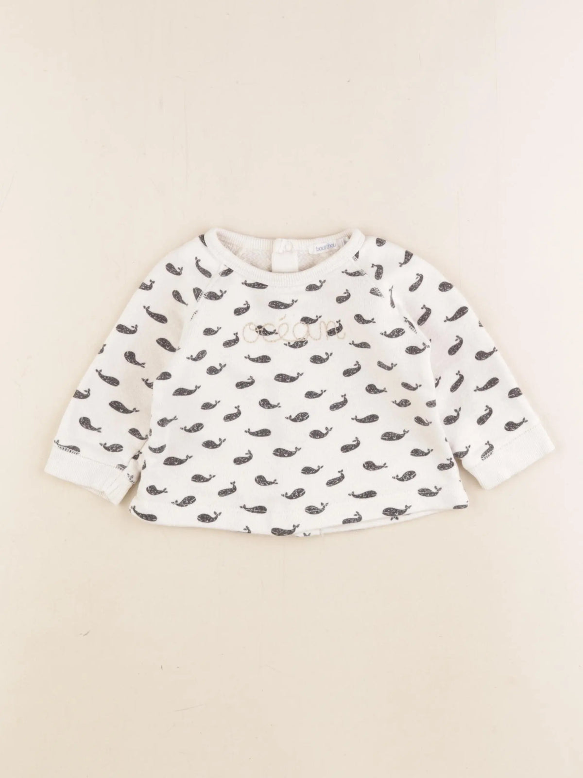 Boutchou - sweat beige, noir - 9 mois