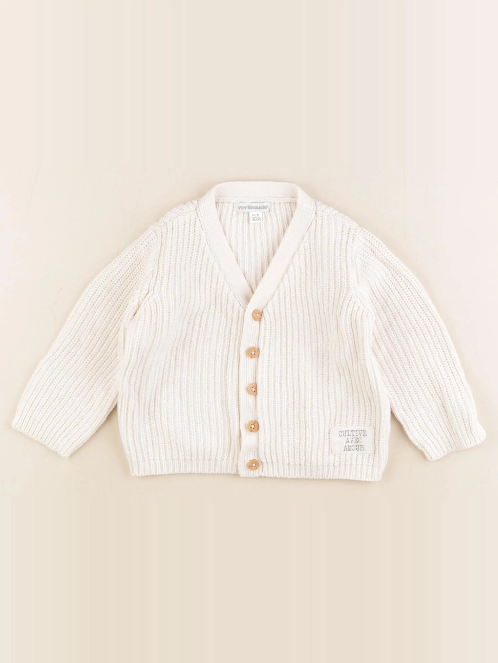 Vertbaudet - gilet blanc - 18 mois