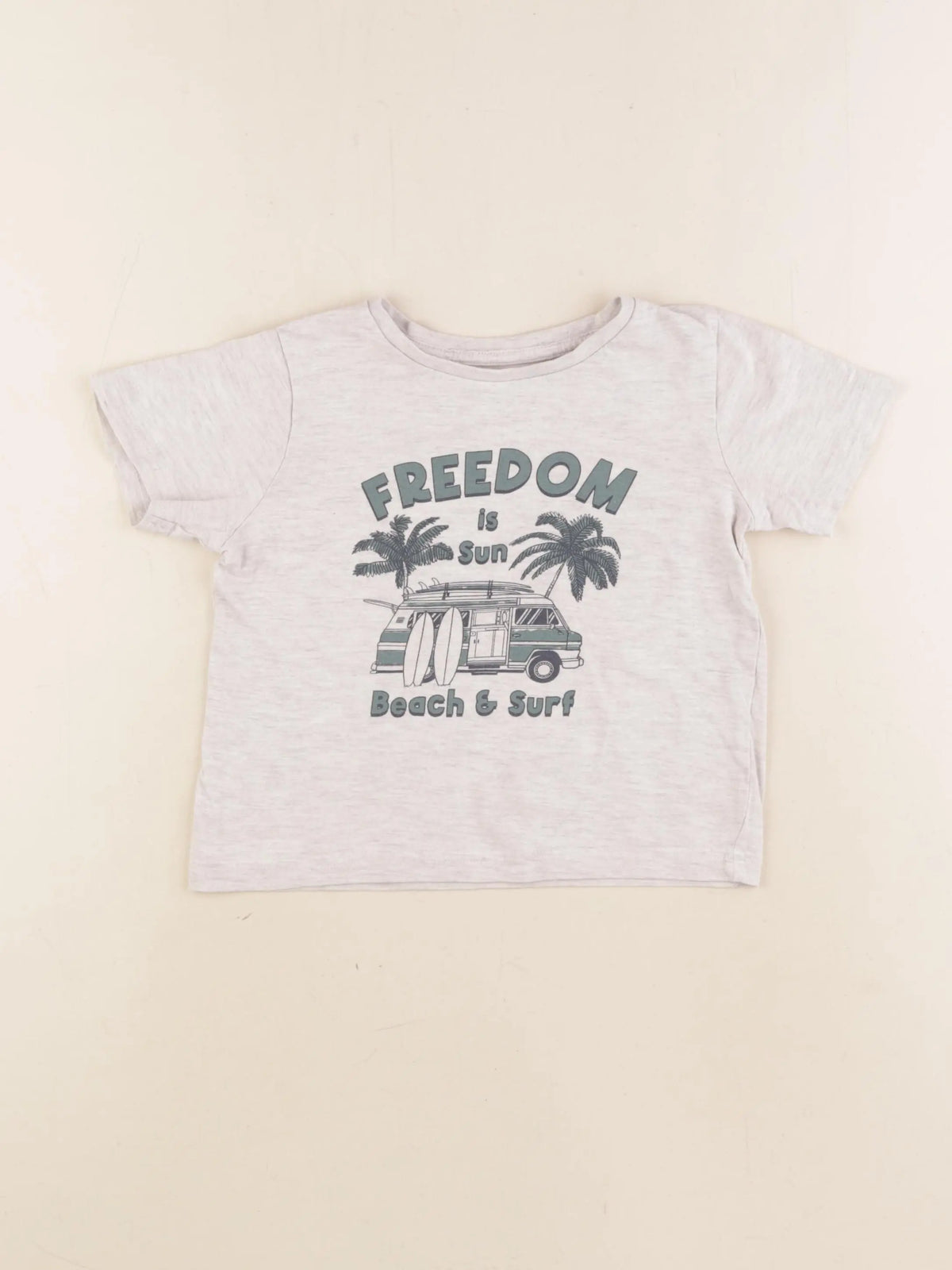 Vertbaudet - tee-shirt beige - 4 ans