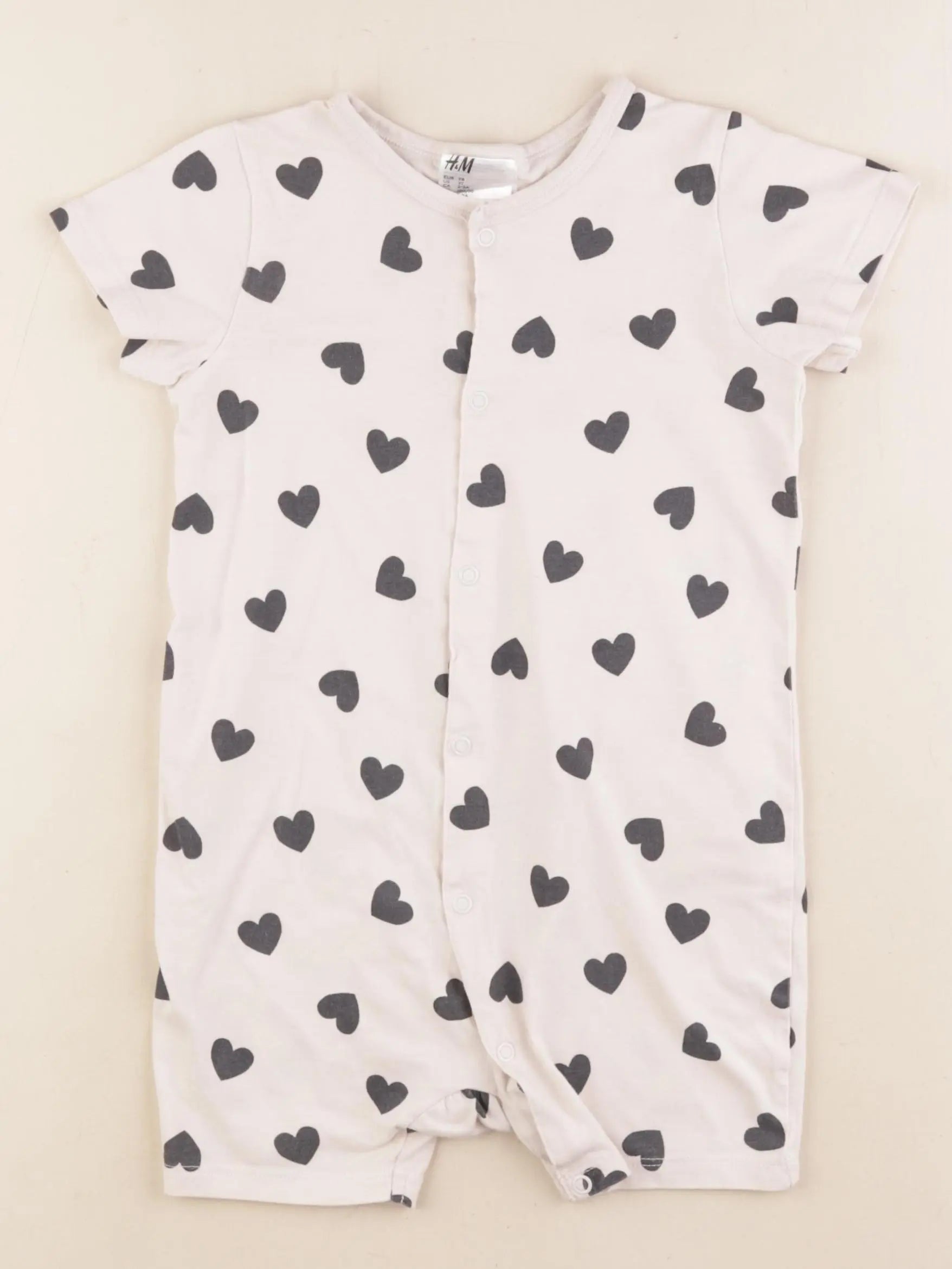 H&M - pyjama coton blanc, noir - 2/3 ans