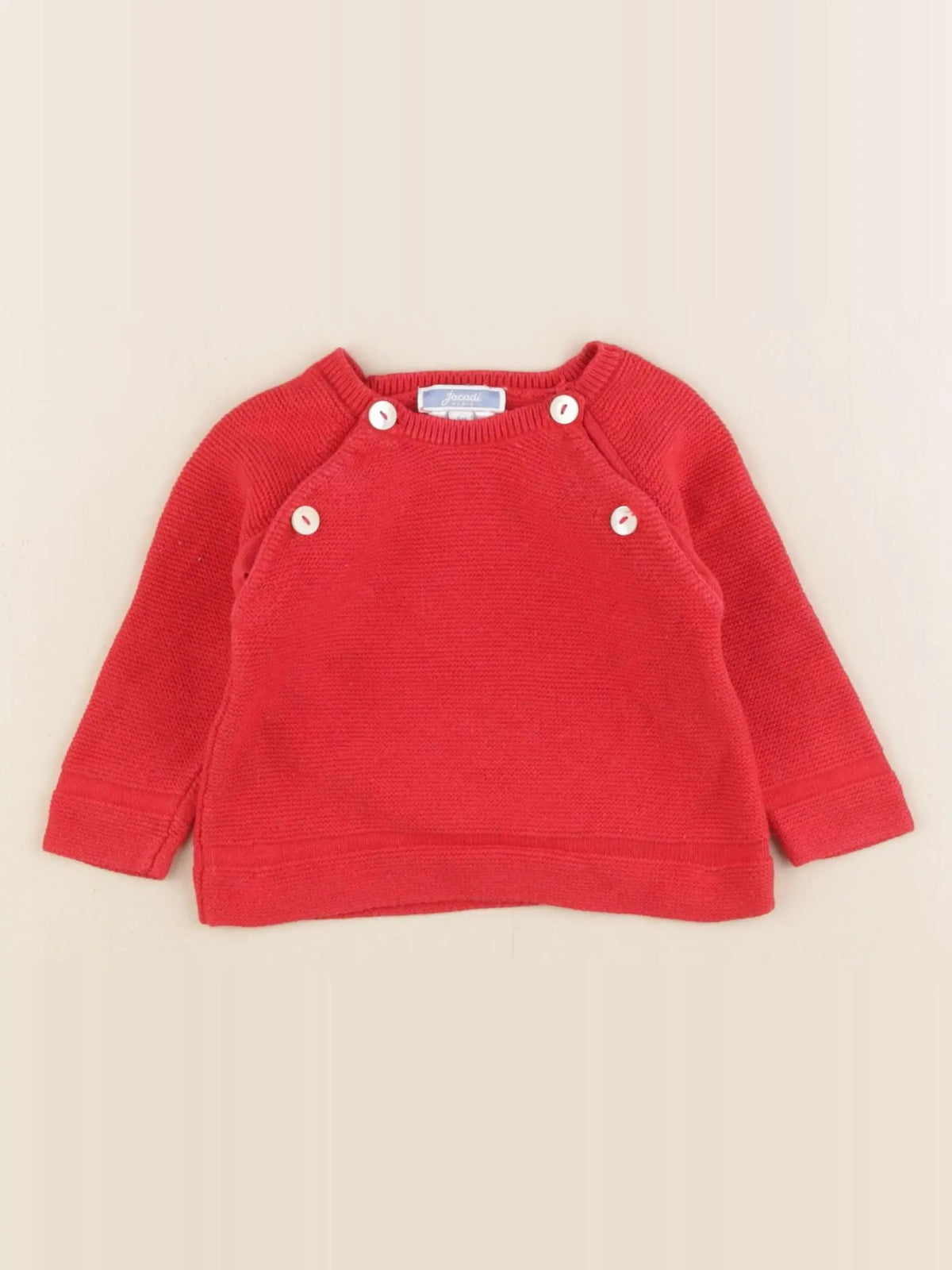 Jacadi - pull rouge - 6 mois