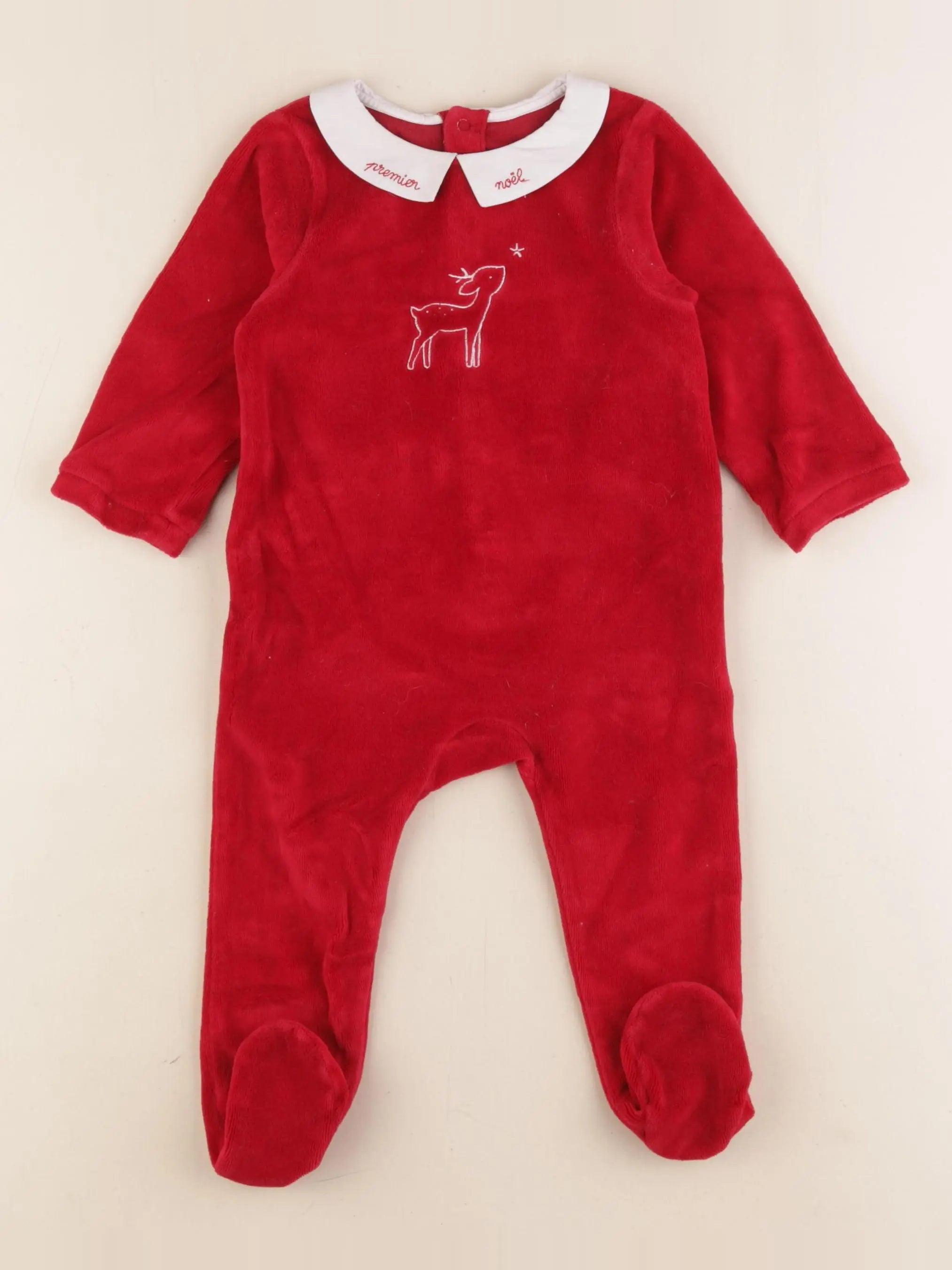 Jacadi - pyjama velours rouge - 12 mois