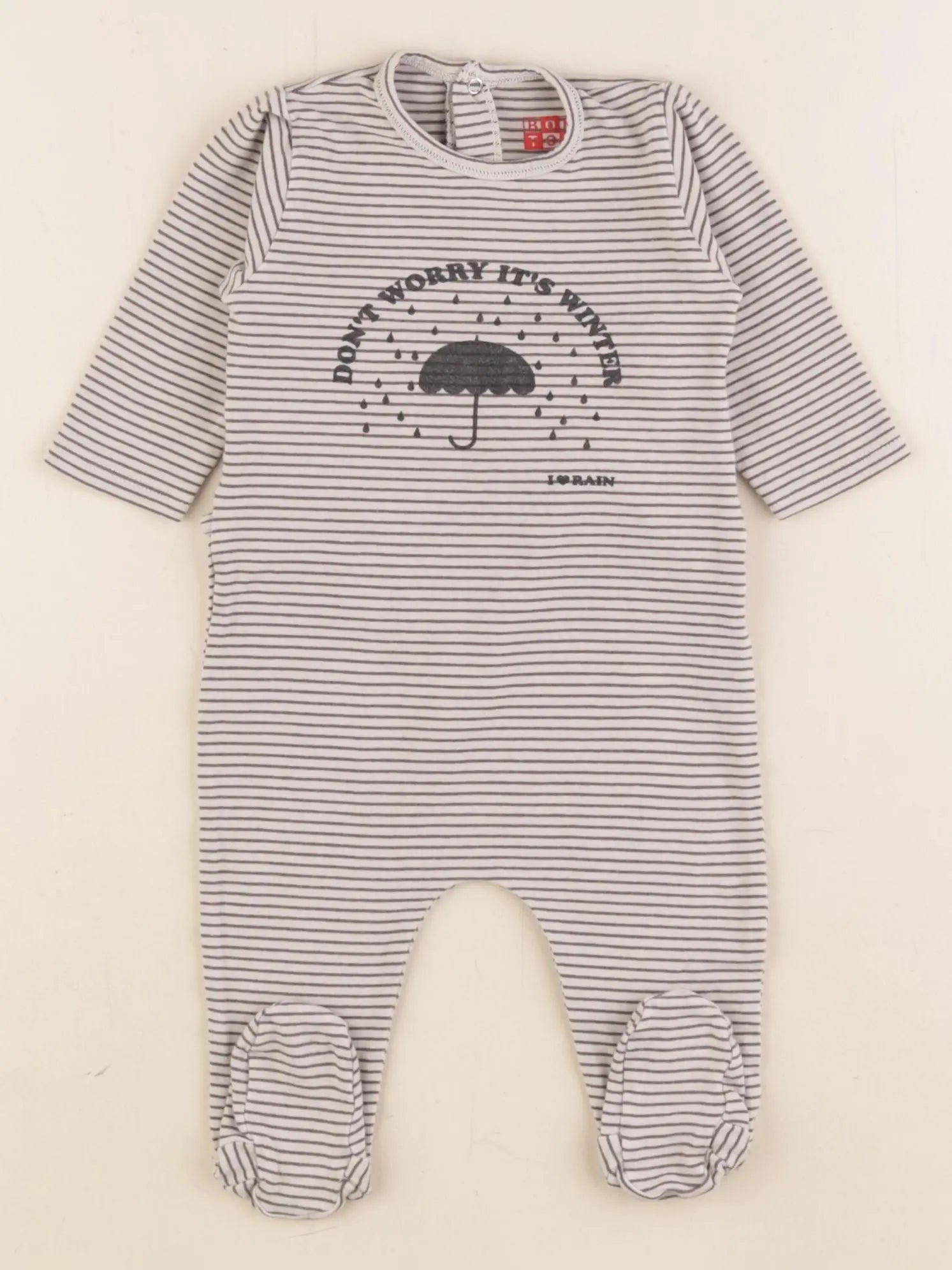 Bonton - pyjama coton beige - 6 mois