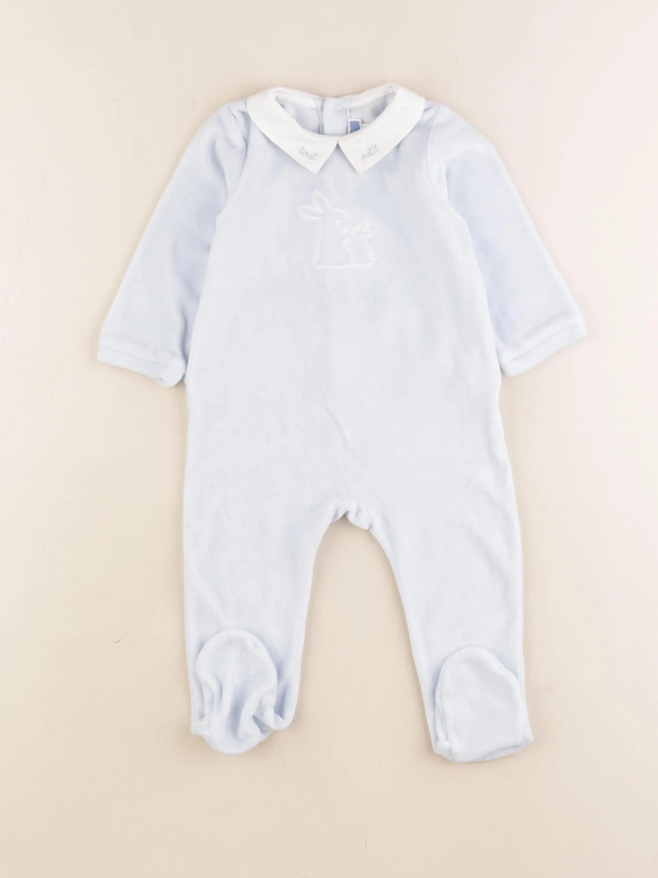 Jacadi - pyjama velours bleu - 12 mois