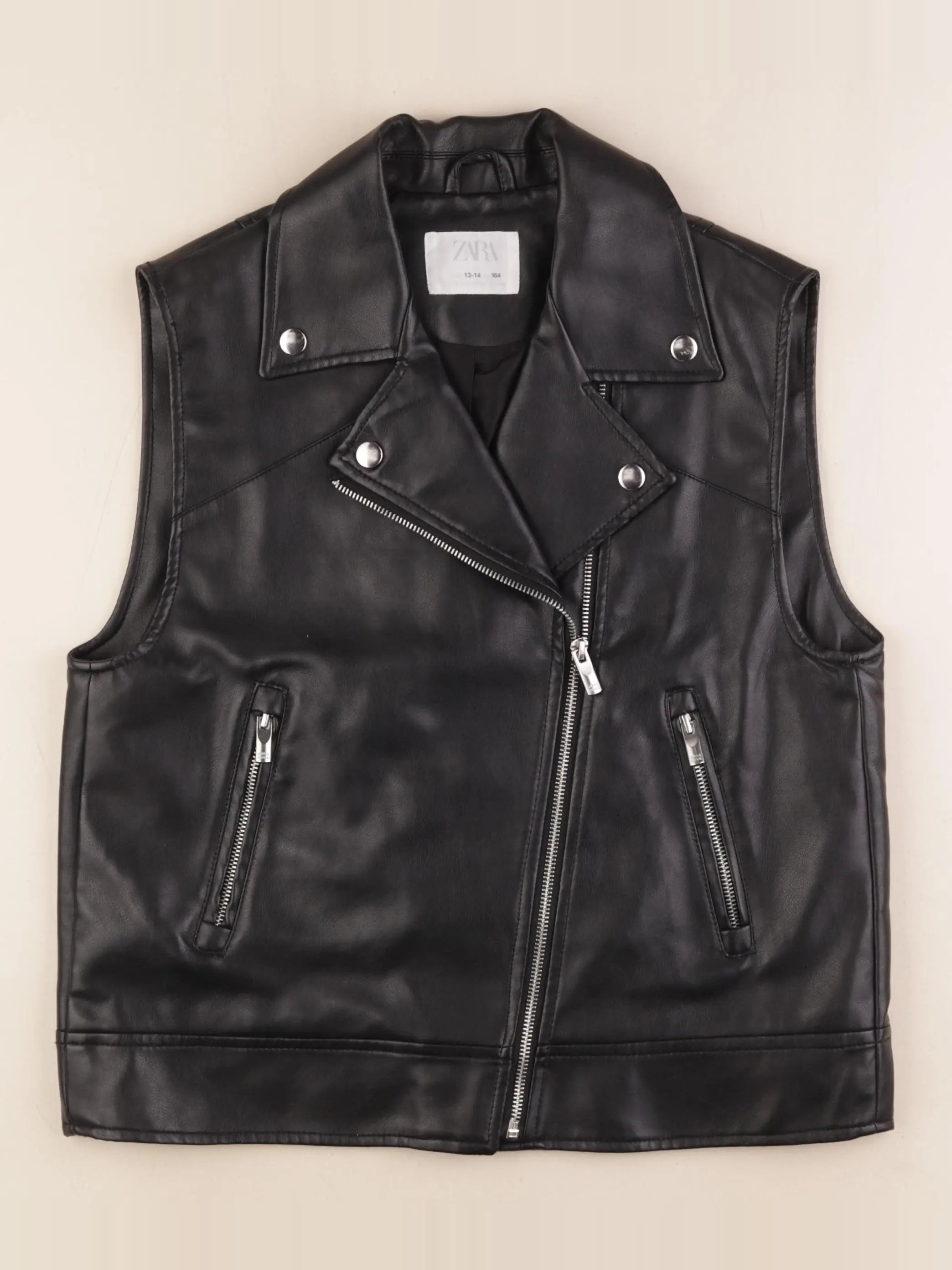 Zara - veste simili cuir noir - 13/14 ans