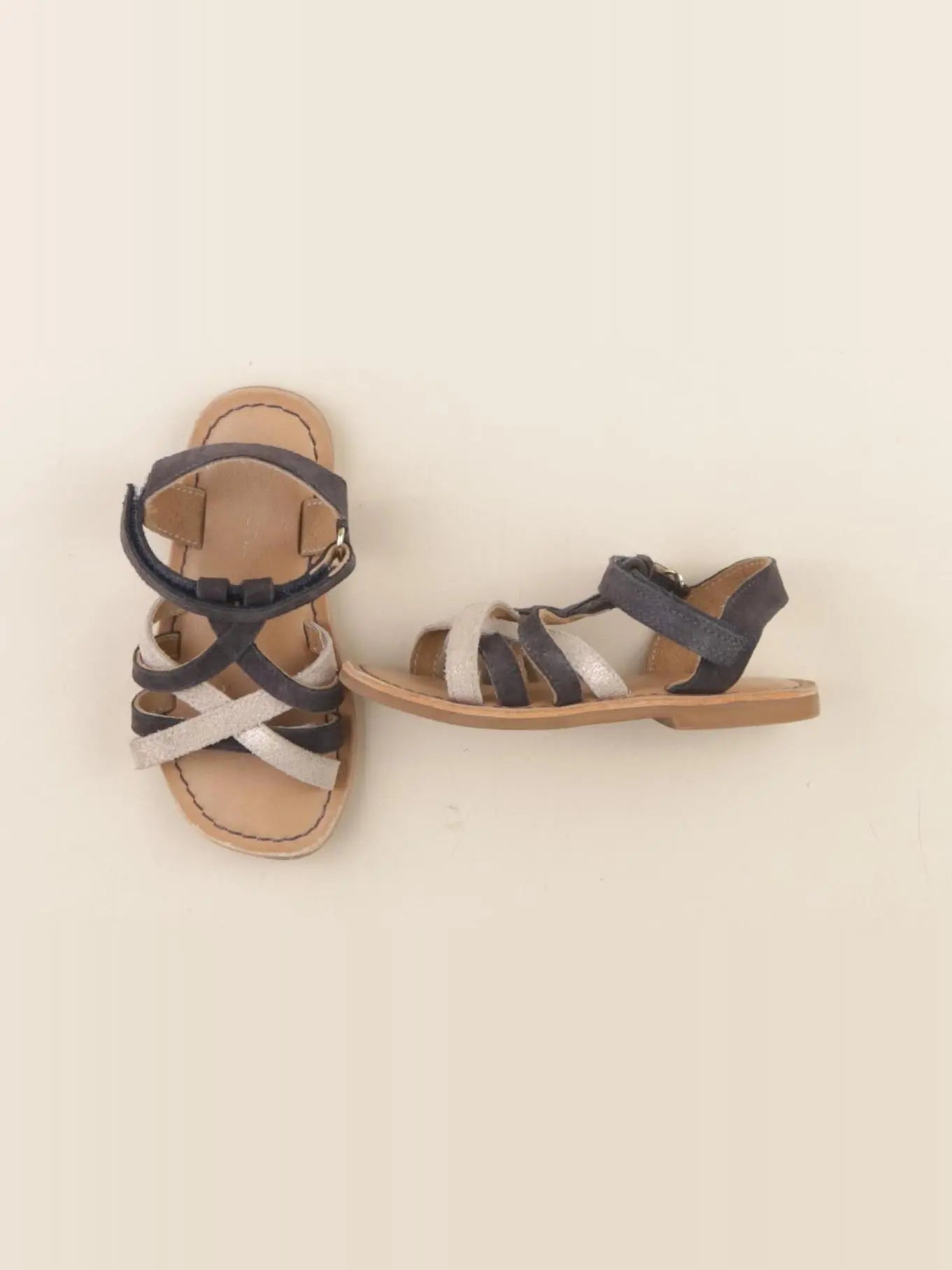 Vertbaudet - sandales or, taupe - pointure 25