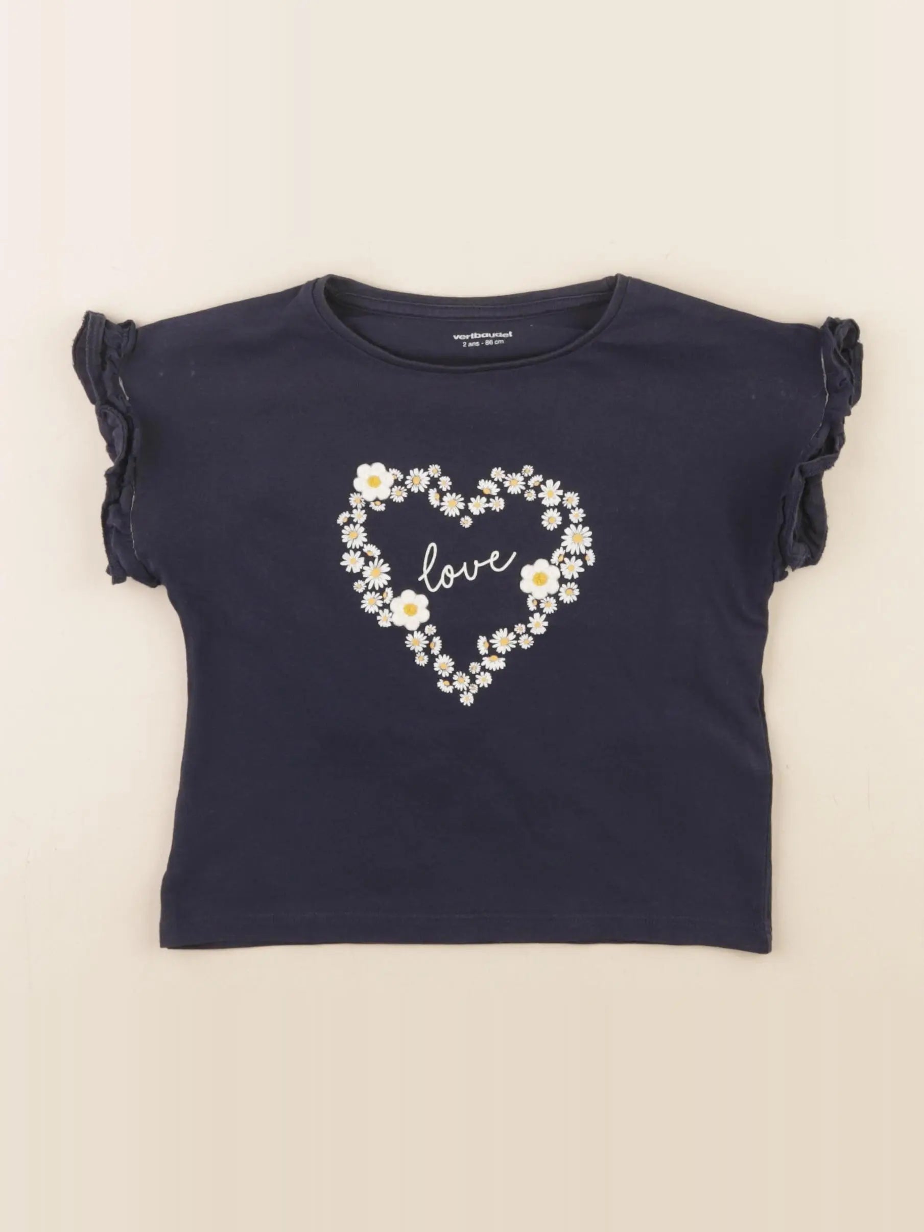 Vertbaudet - tee-shirt bleu - 2 ans