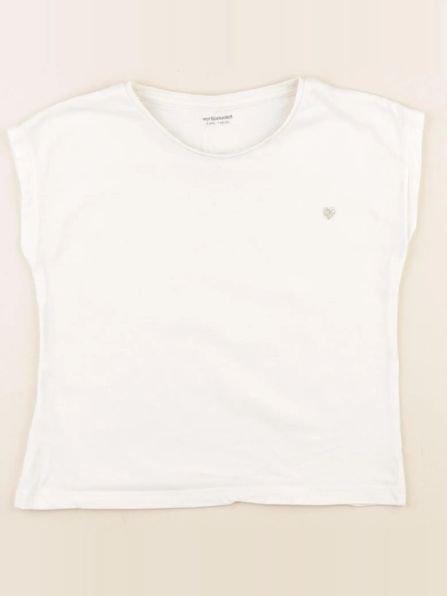 Vertbaudet - tee-shirt blanc - 6 ans