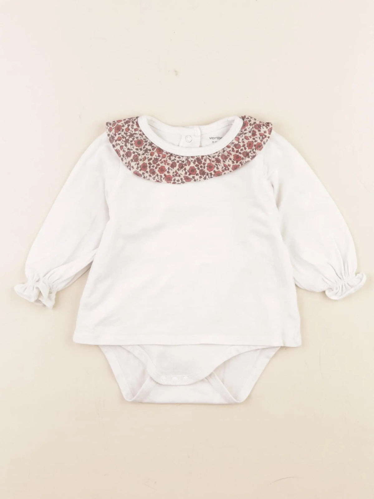 Vertbaudet - body tee-shirt blanc - 6 mois