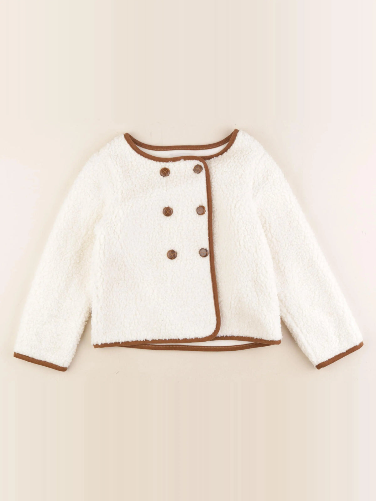 Cyrillus - veste blanc, marron - 6 ans