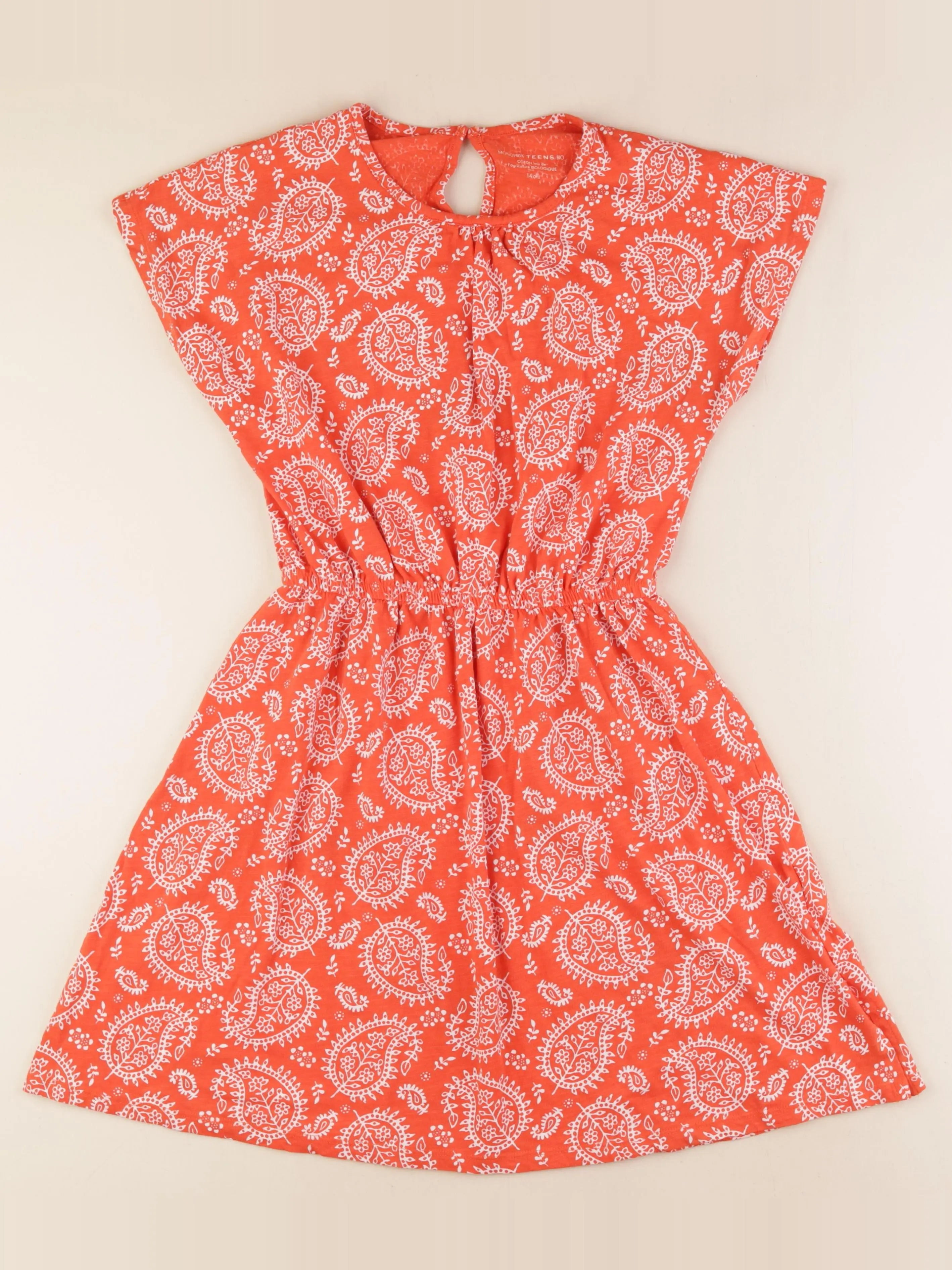 Monoprix - robe orange - 14 ans