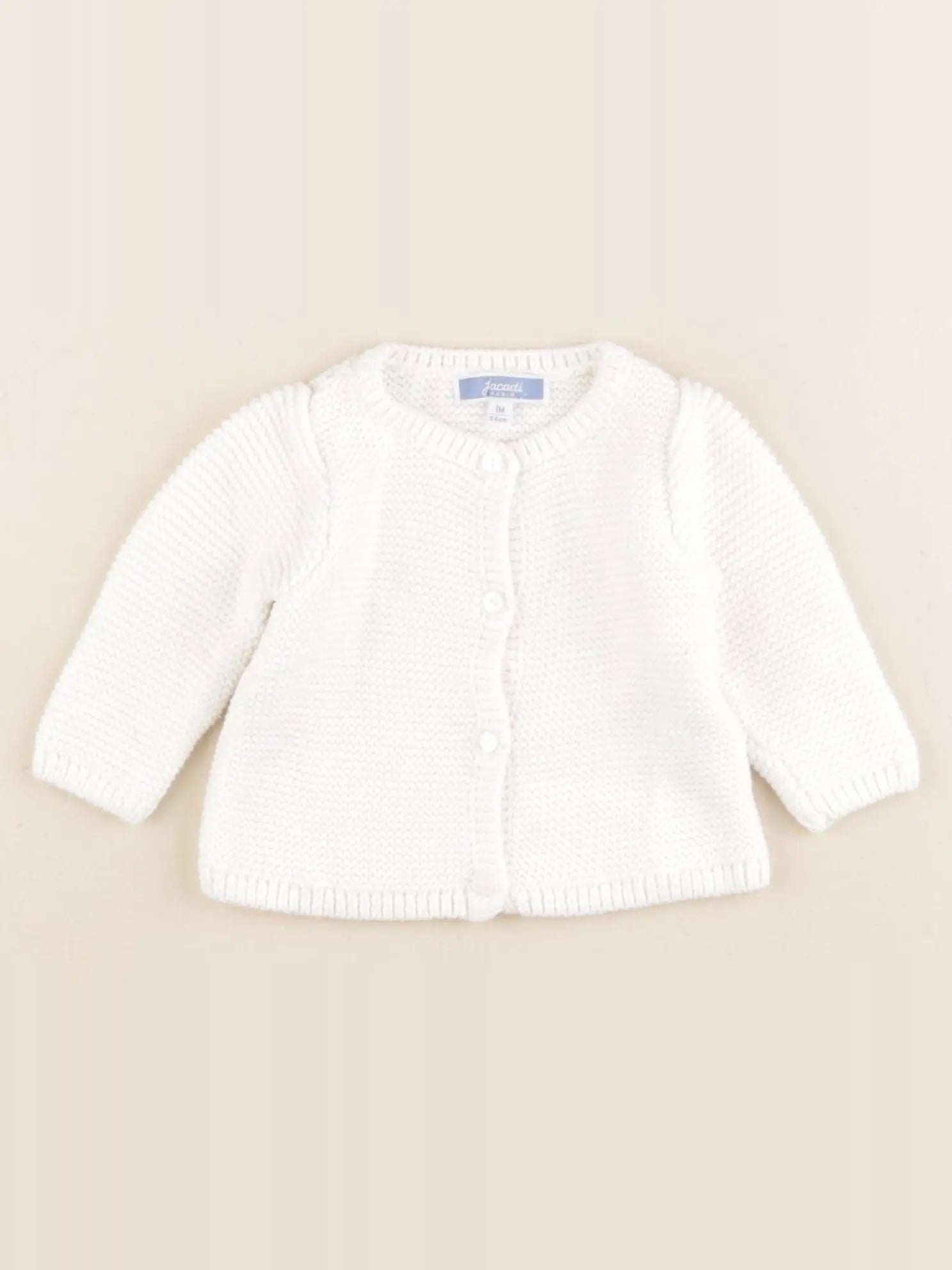 Jacadi - gilet blanc - 1 mois