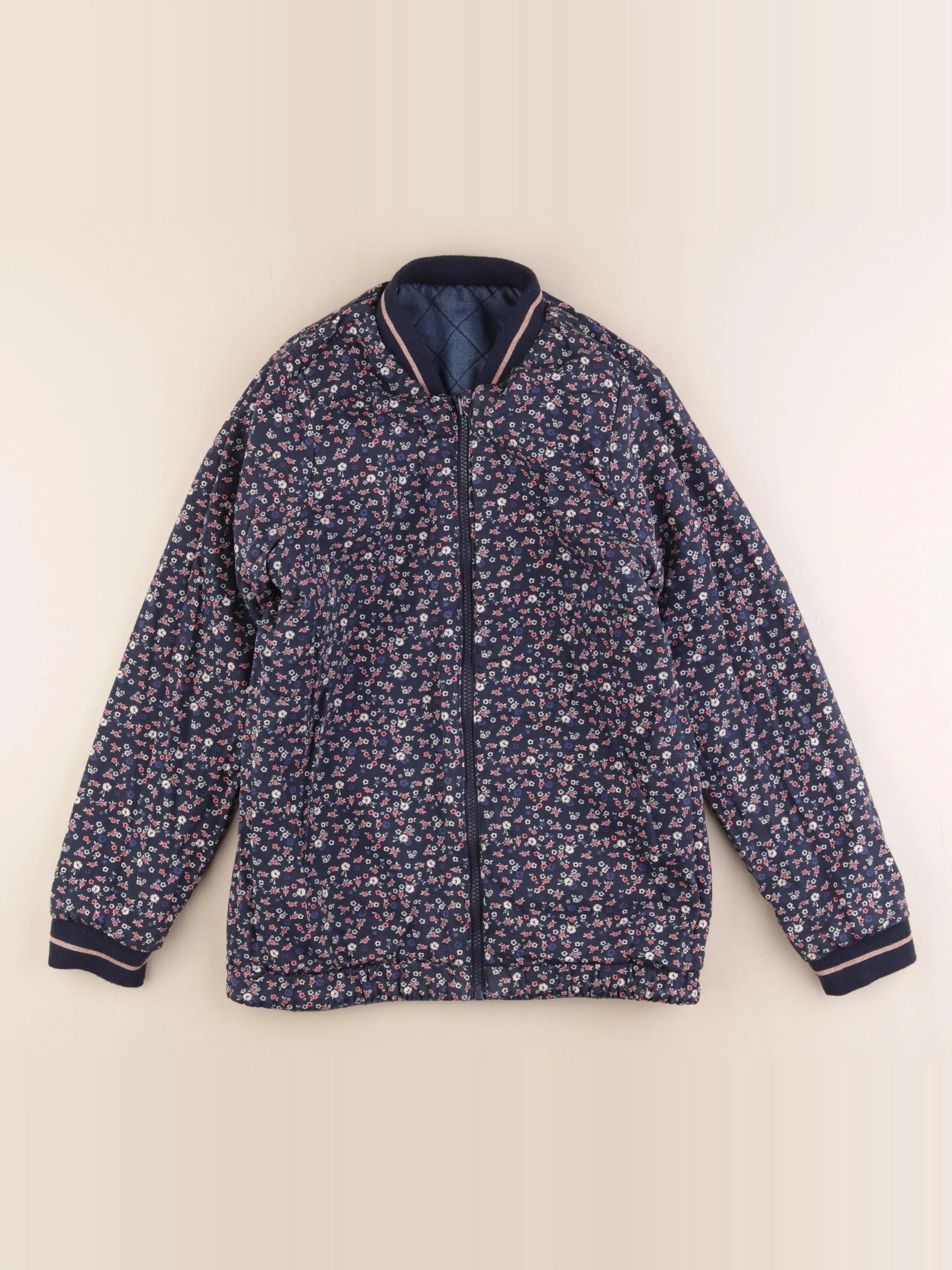 Vertbaudet - veste réversible bleu - 14 ans