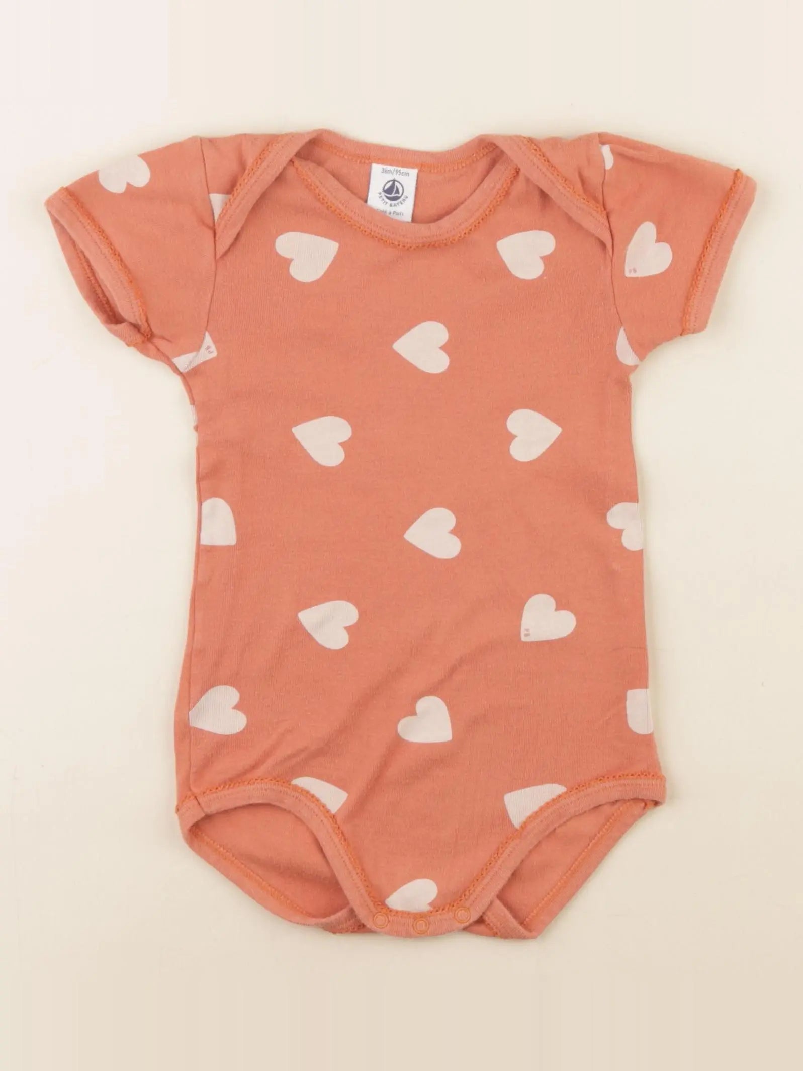 Petit Bateau - body orange - 36 mois