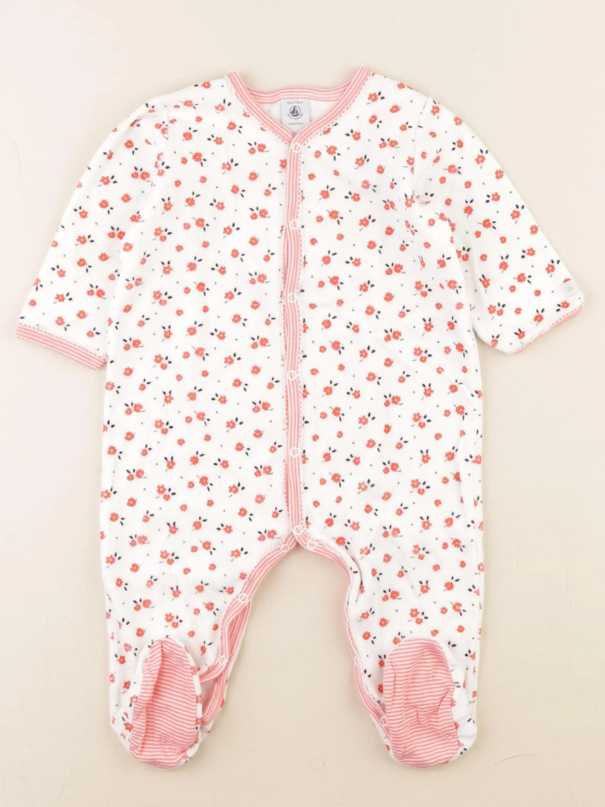 Petit Bateau - pyjama velours multicolore - 12 mois