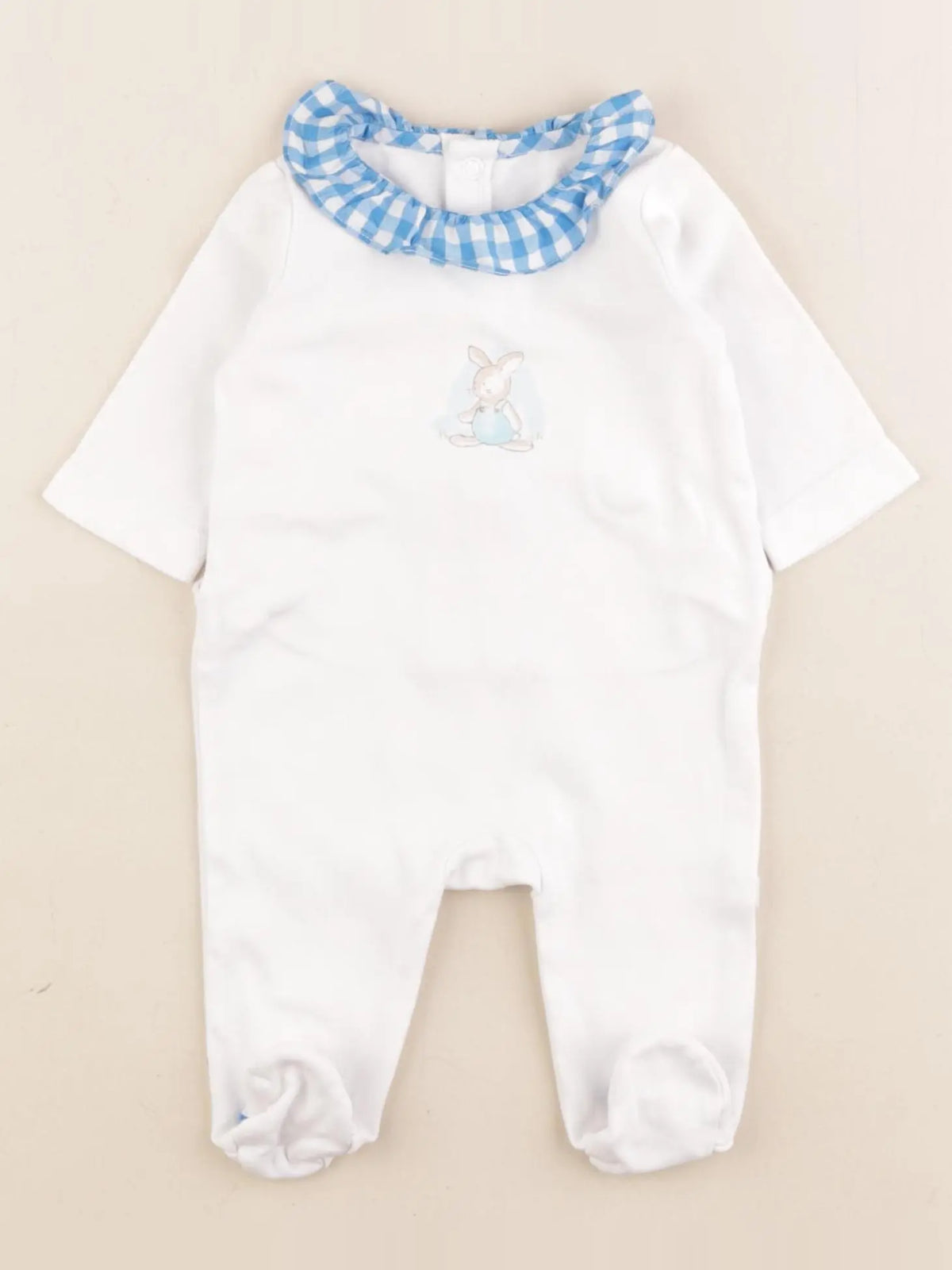 Jacadi - pyjama coton bleu, blanc - 1 mois