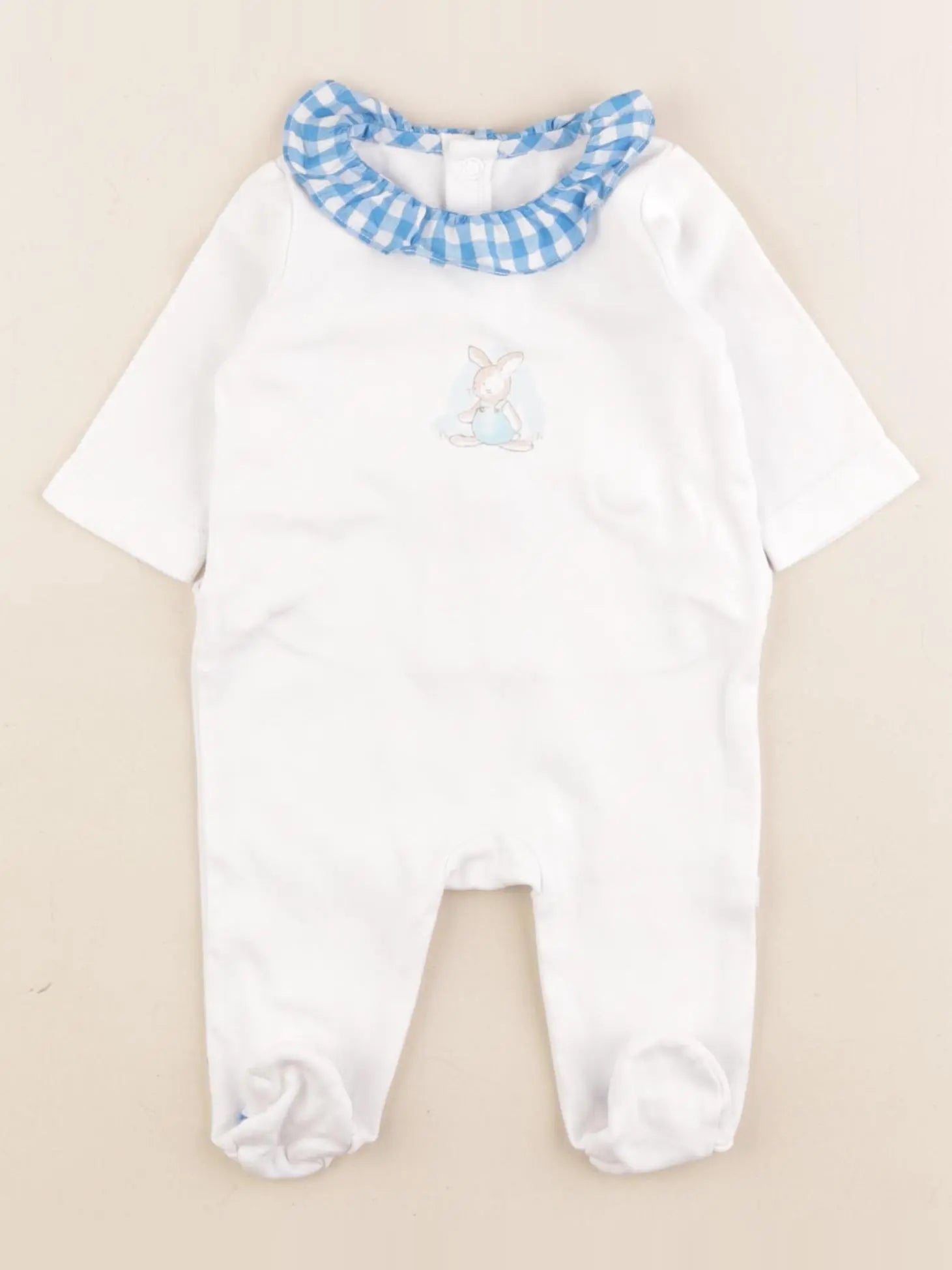 Jacadi - pyjama coton bleu, blanc - 1 mois