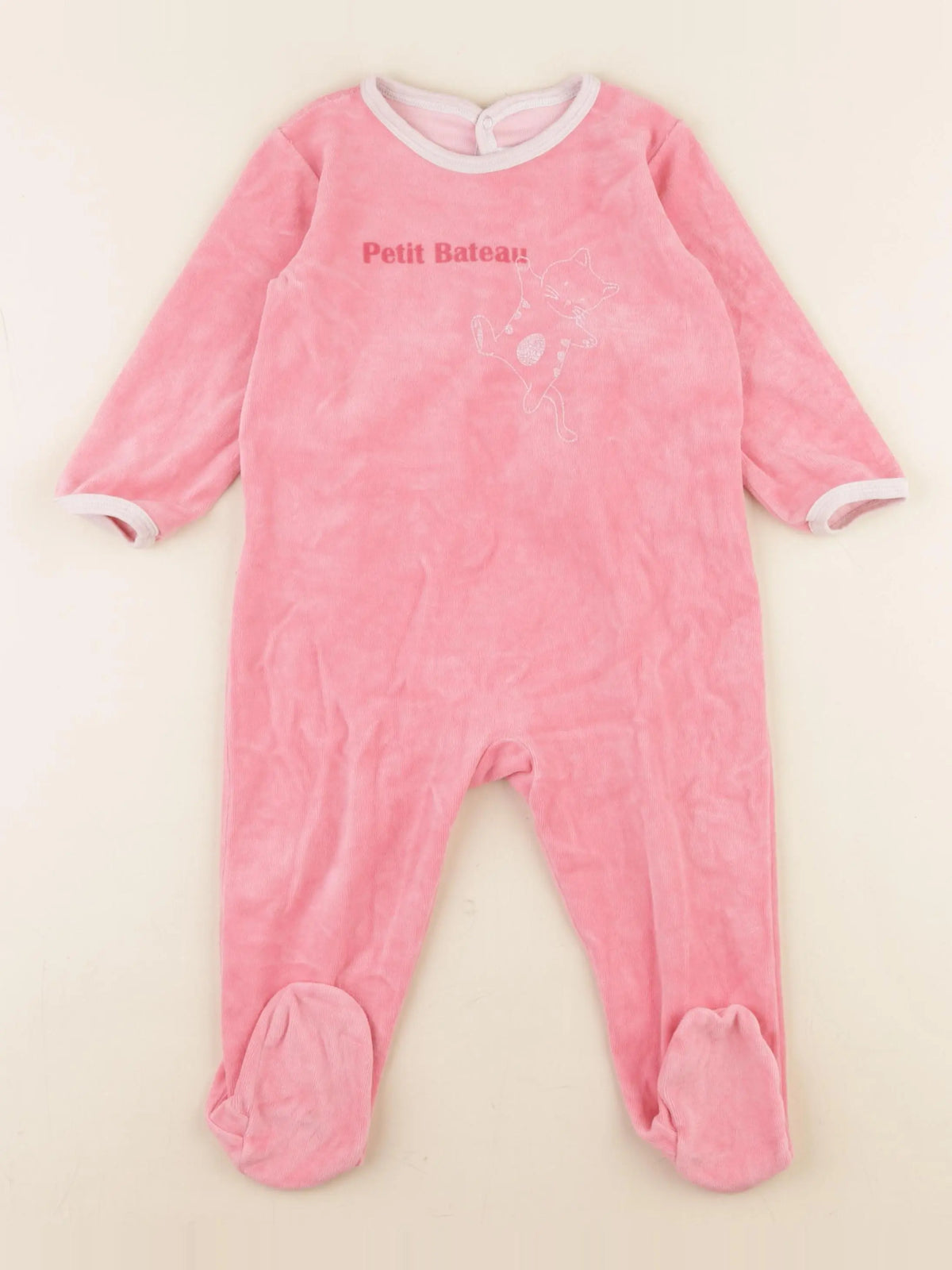 Petit Bateau - pyjama velours rose - 18 mois