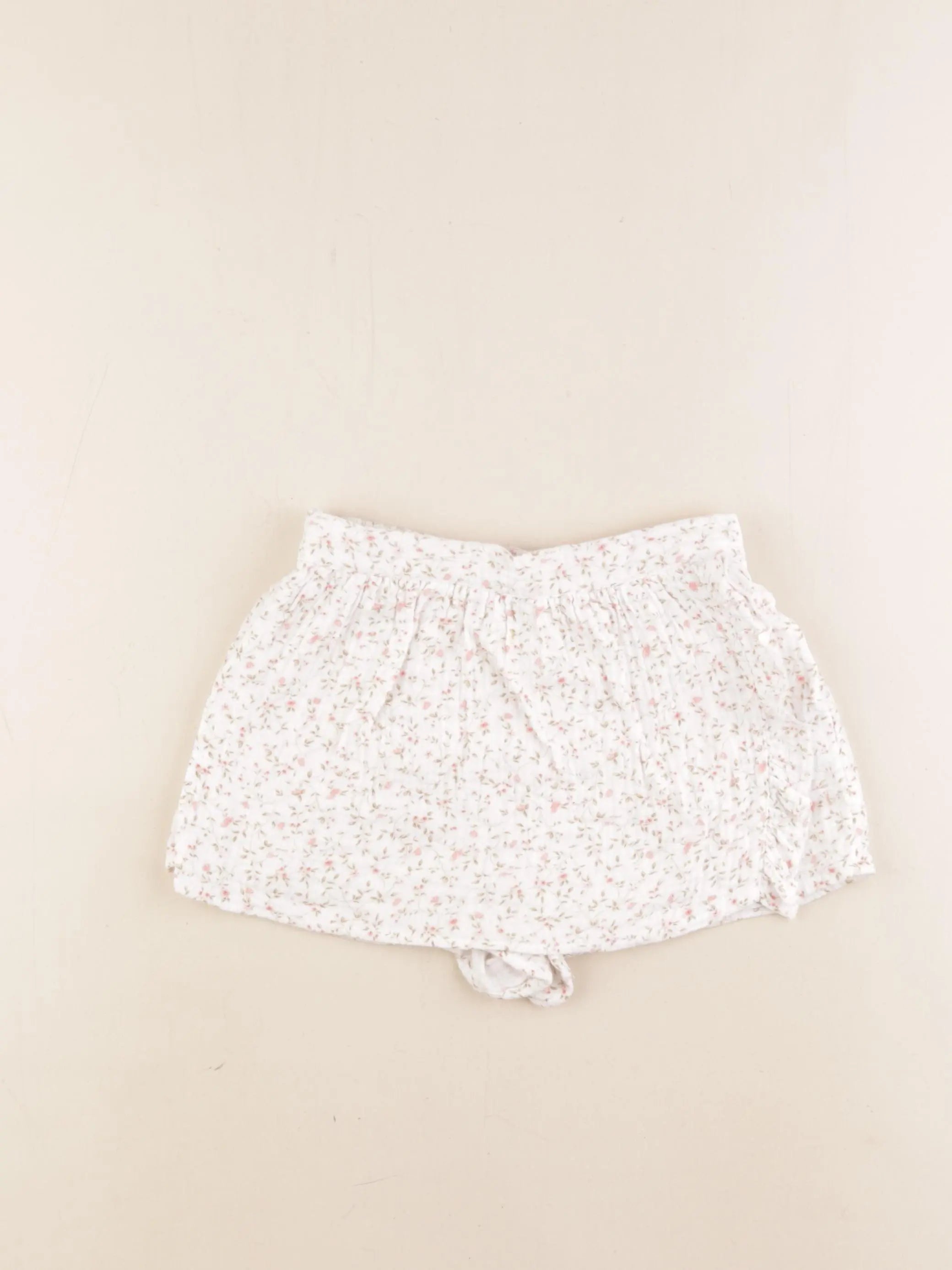 Vertbaudet - jupe short blanc, rose - 6 ans