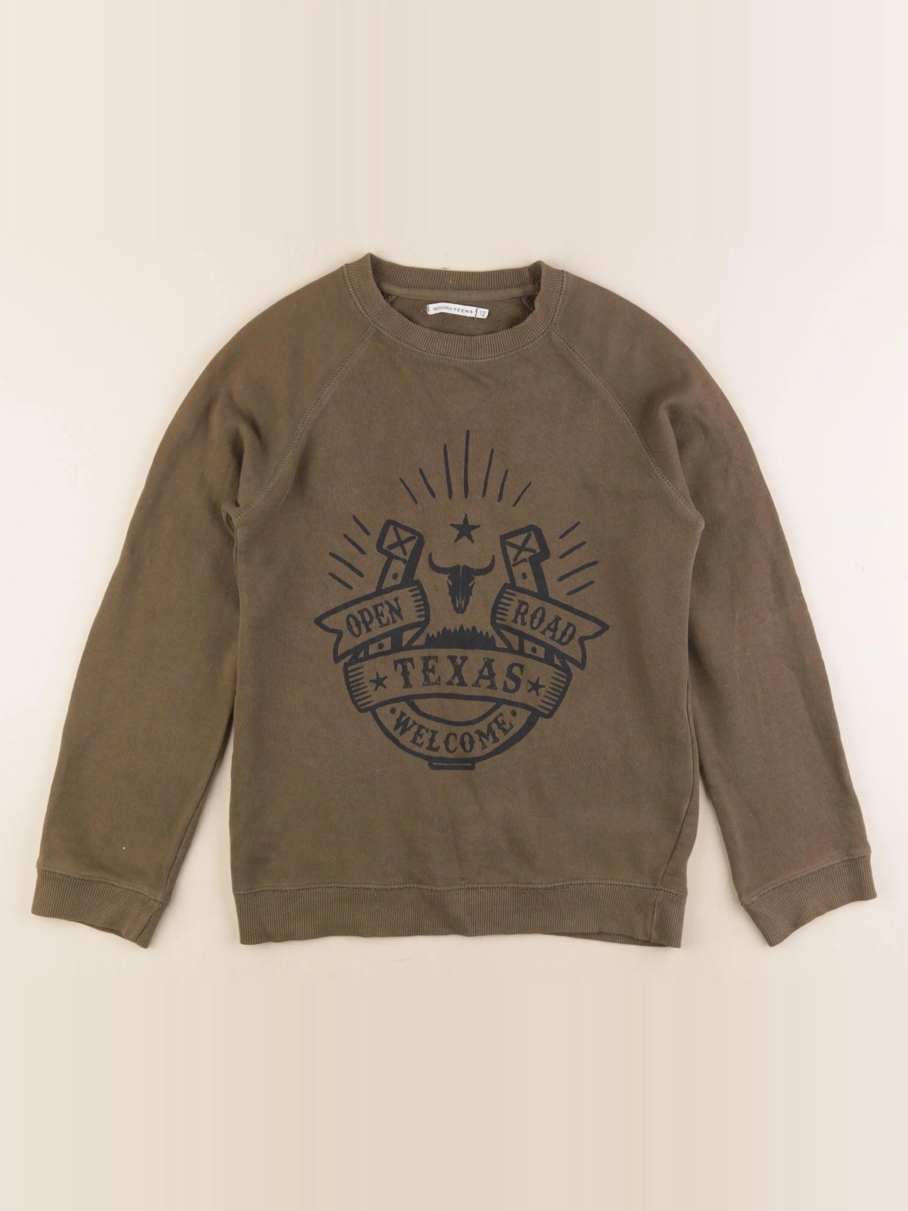 Monoprix - sweat vert - 12 ans