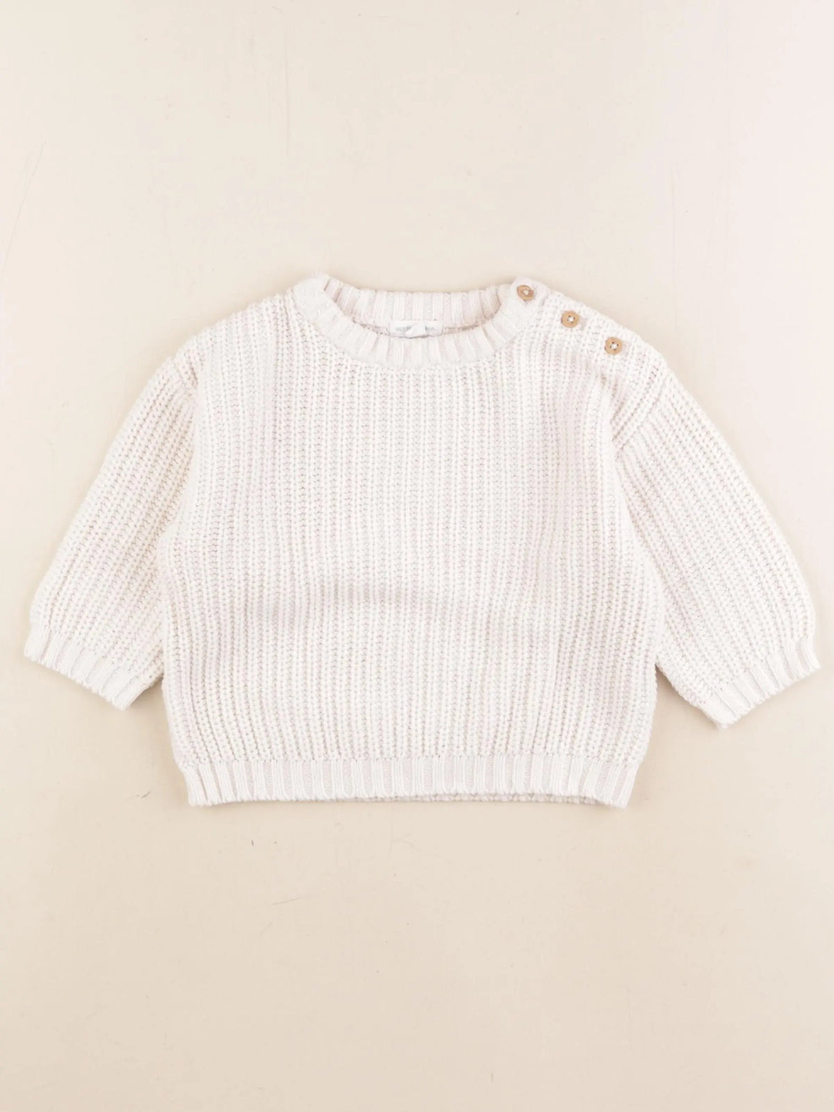 Vertbaudet - pull blanc - 12 mois
