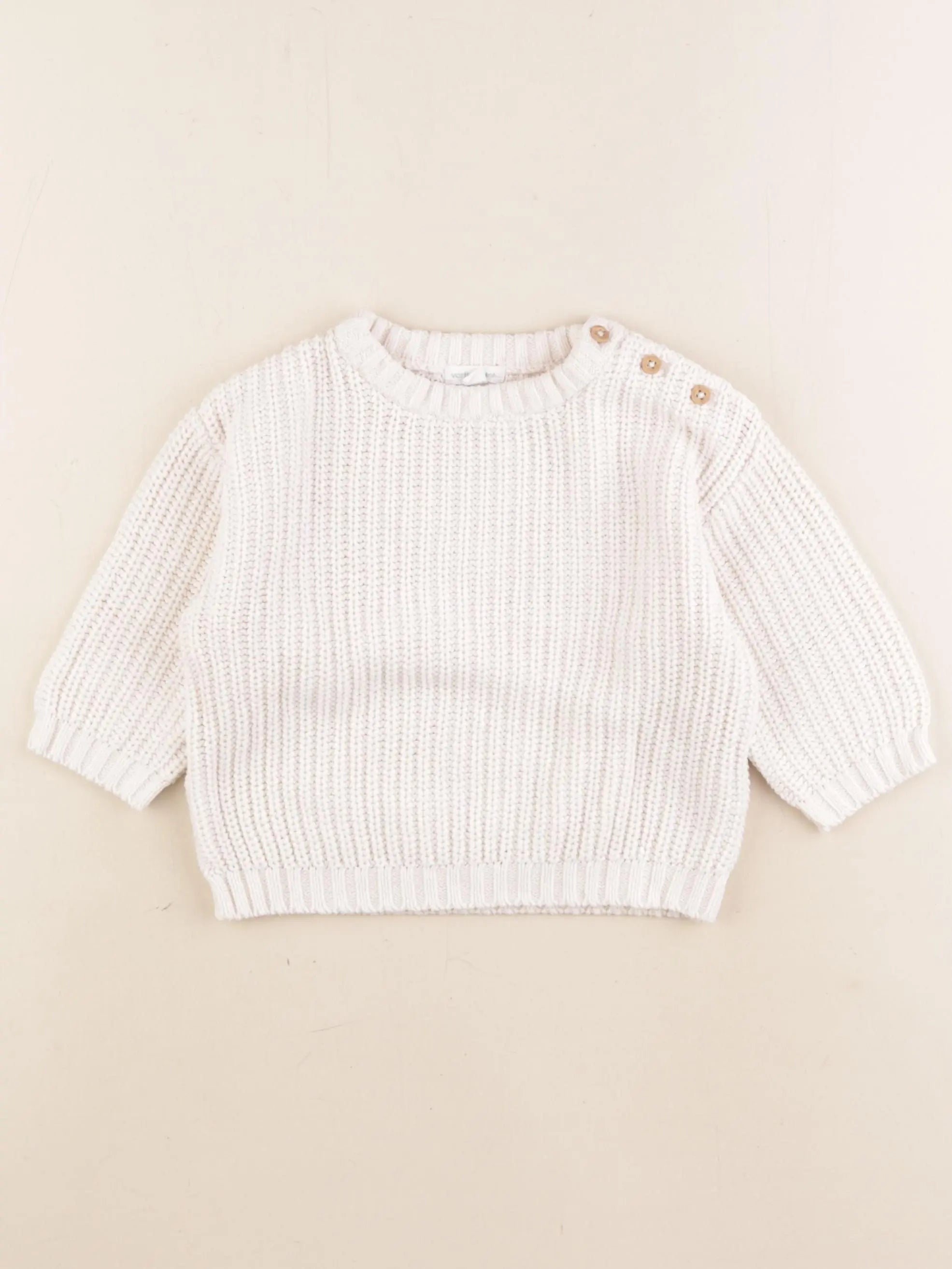 Vertbaudet - pull blanc - 12 mois