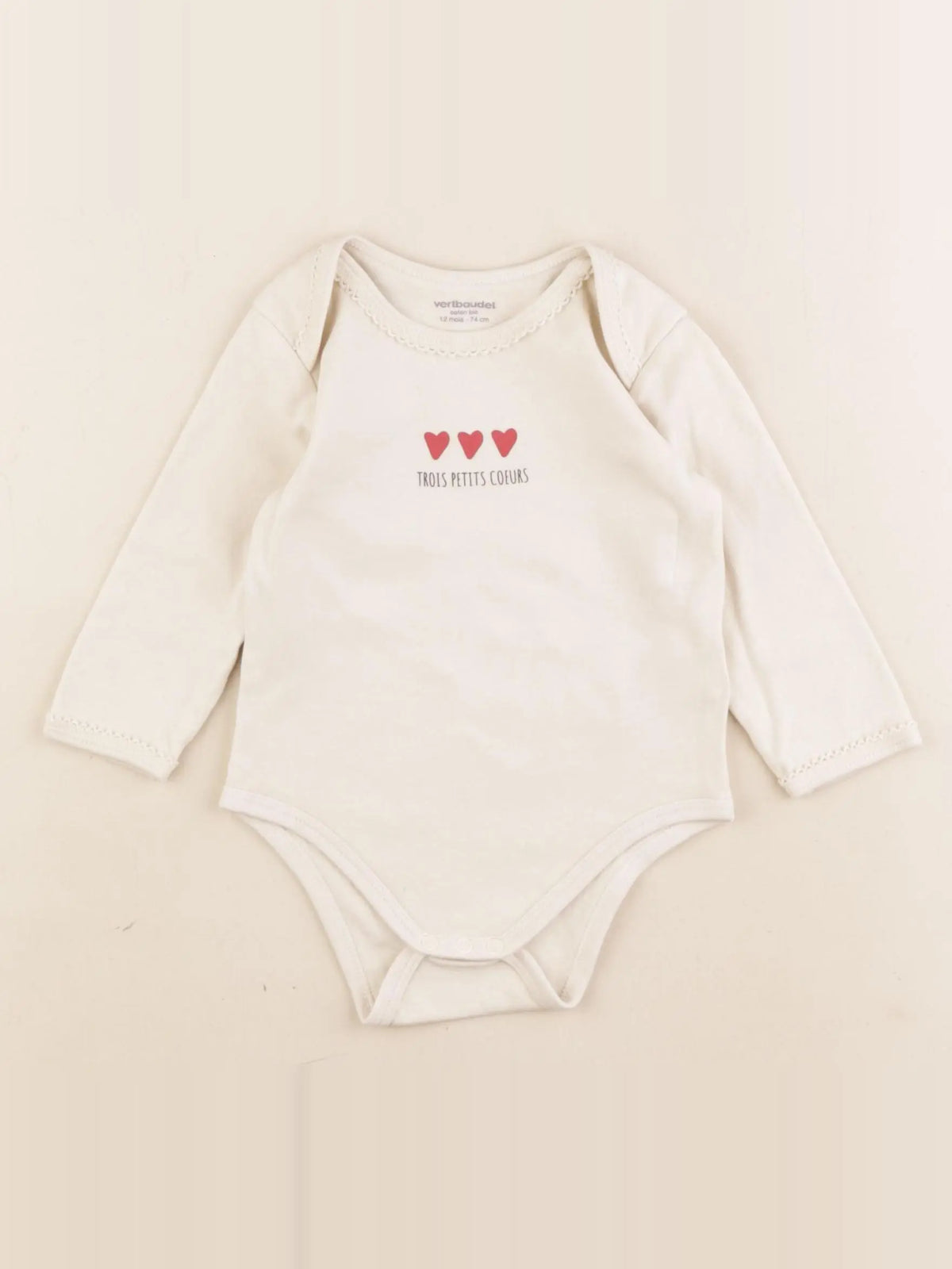 Vertbaudet - body beige - 12 mois