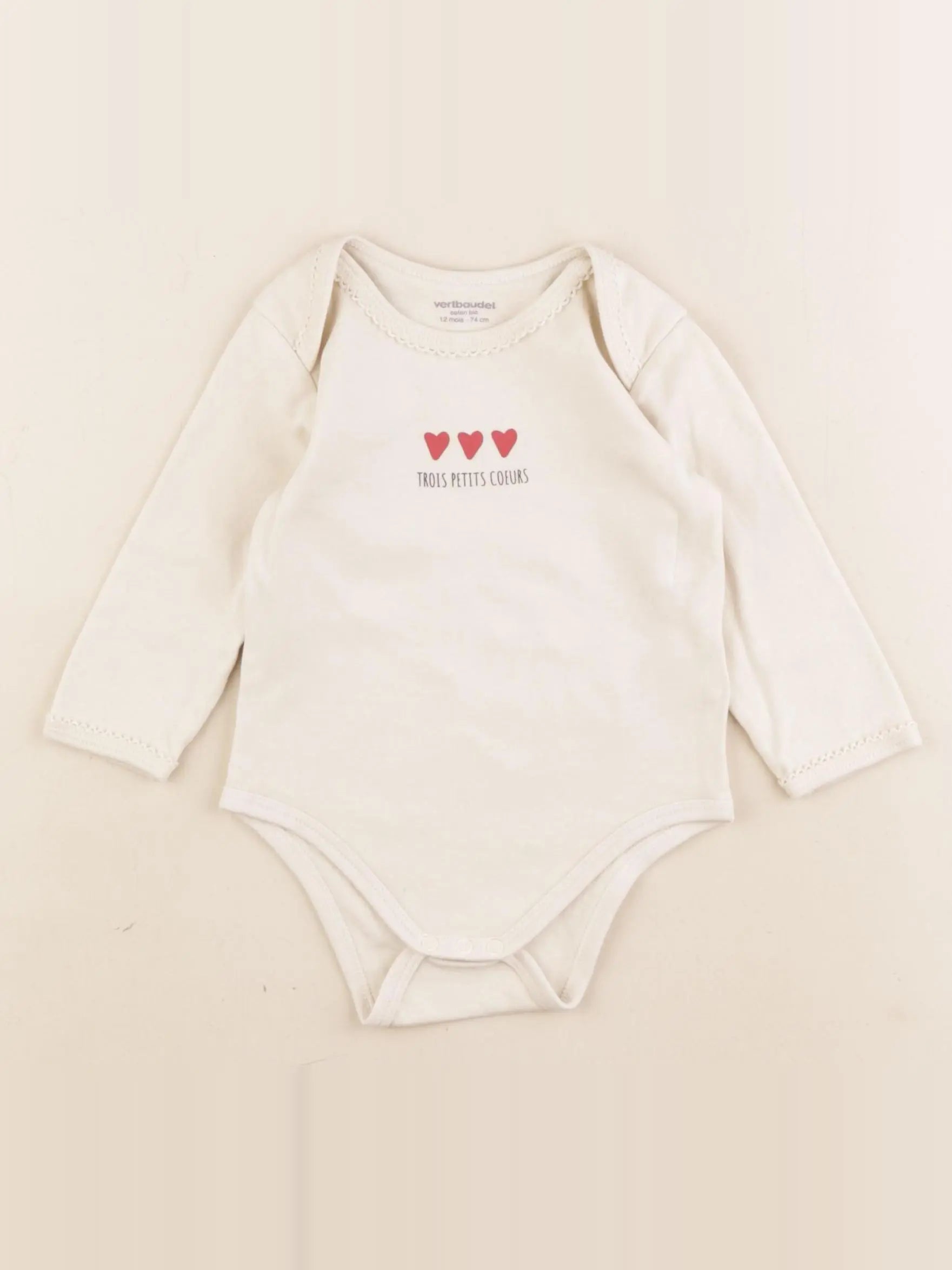 Vertbaudet - body beige - 12 mois