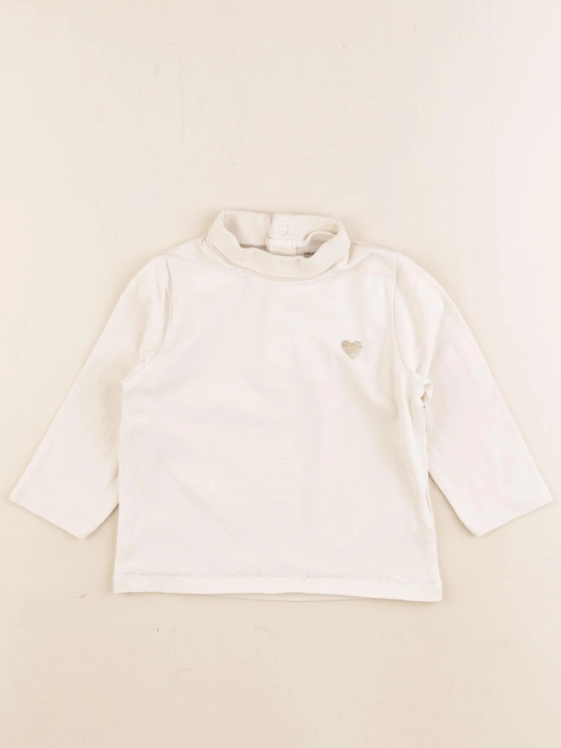 Vertbaudet - sous-pull beige - 12 mois