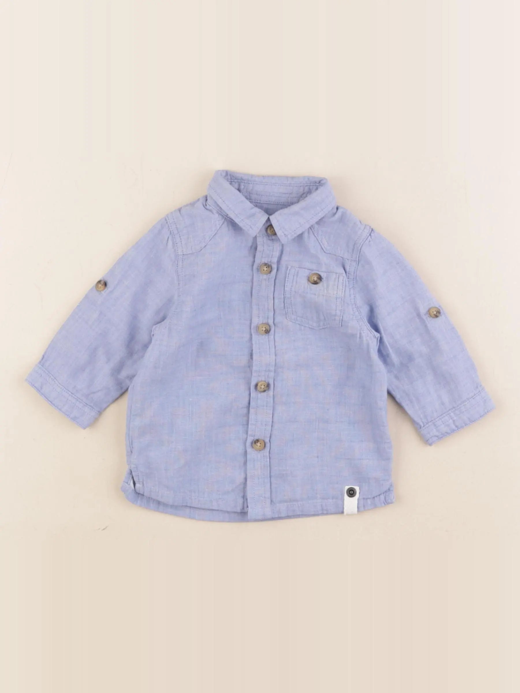 Vertbaudet - chemise bleu - 3 mois