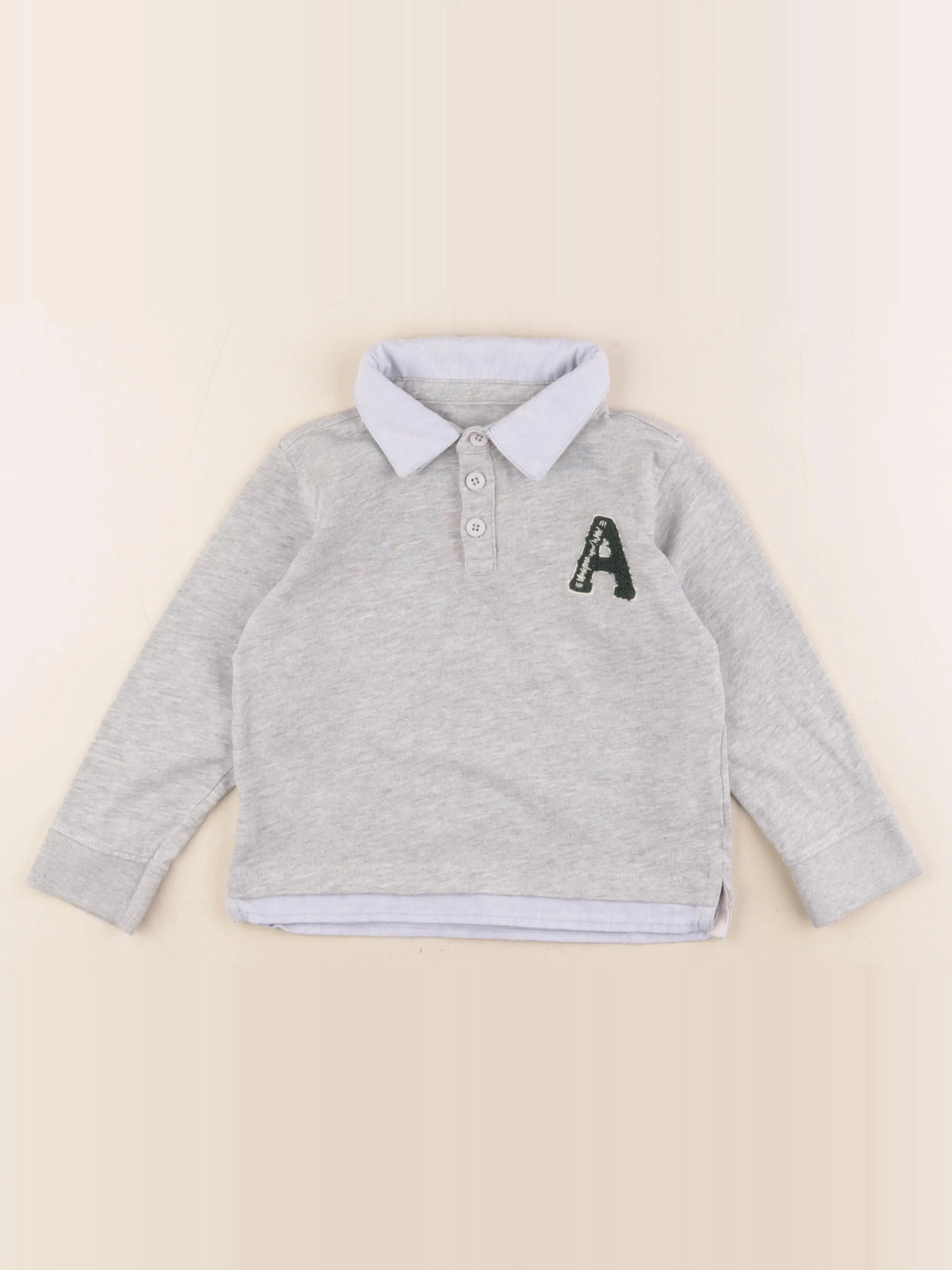 Vertbaudet - polo gris - 6 ans