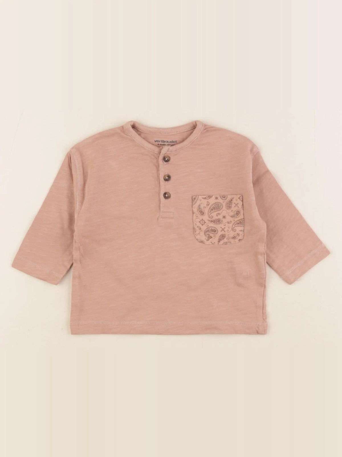 Vertbaudet - tee-shirt marron - 6 mois