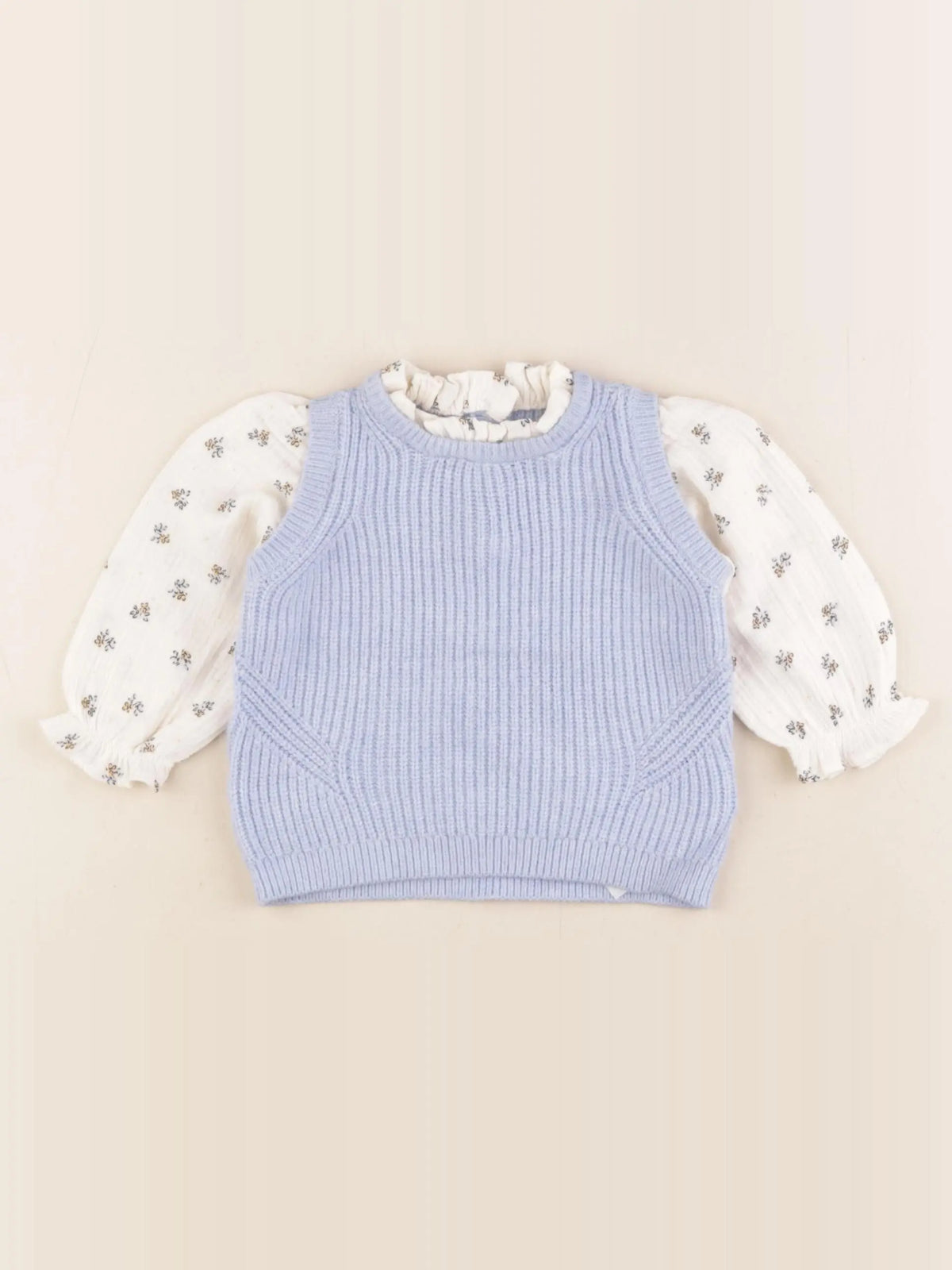Vertbaudet - pull bleu - 6 mois