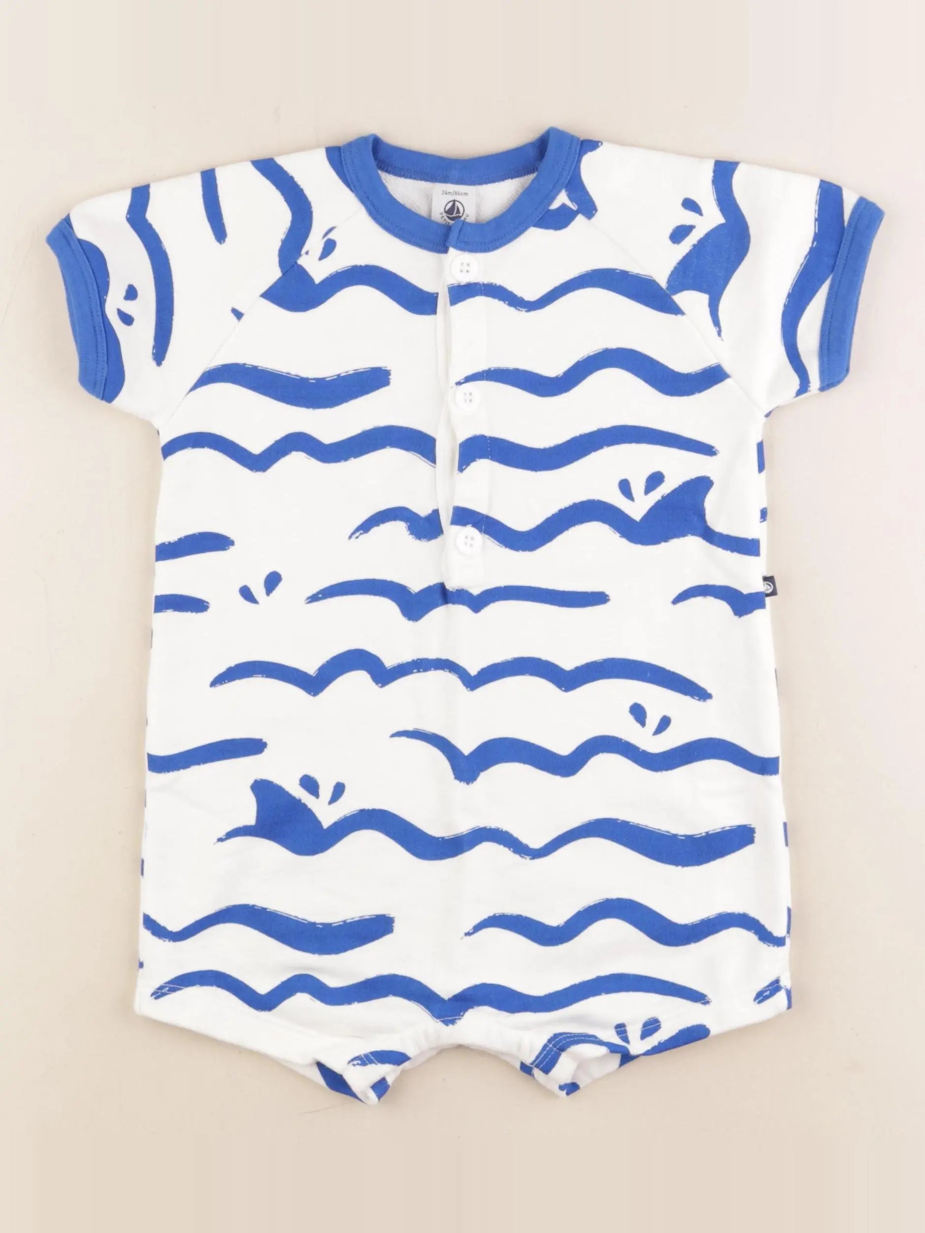 Petit Bateau - combinaison bleu - 24 mois