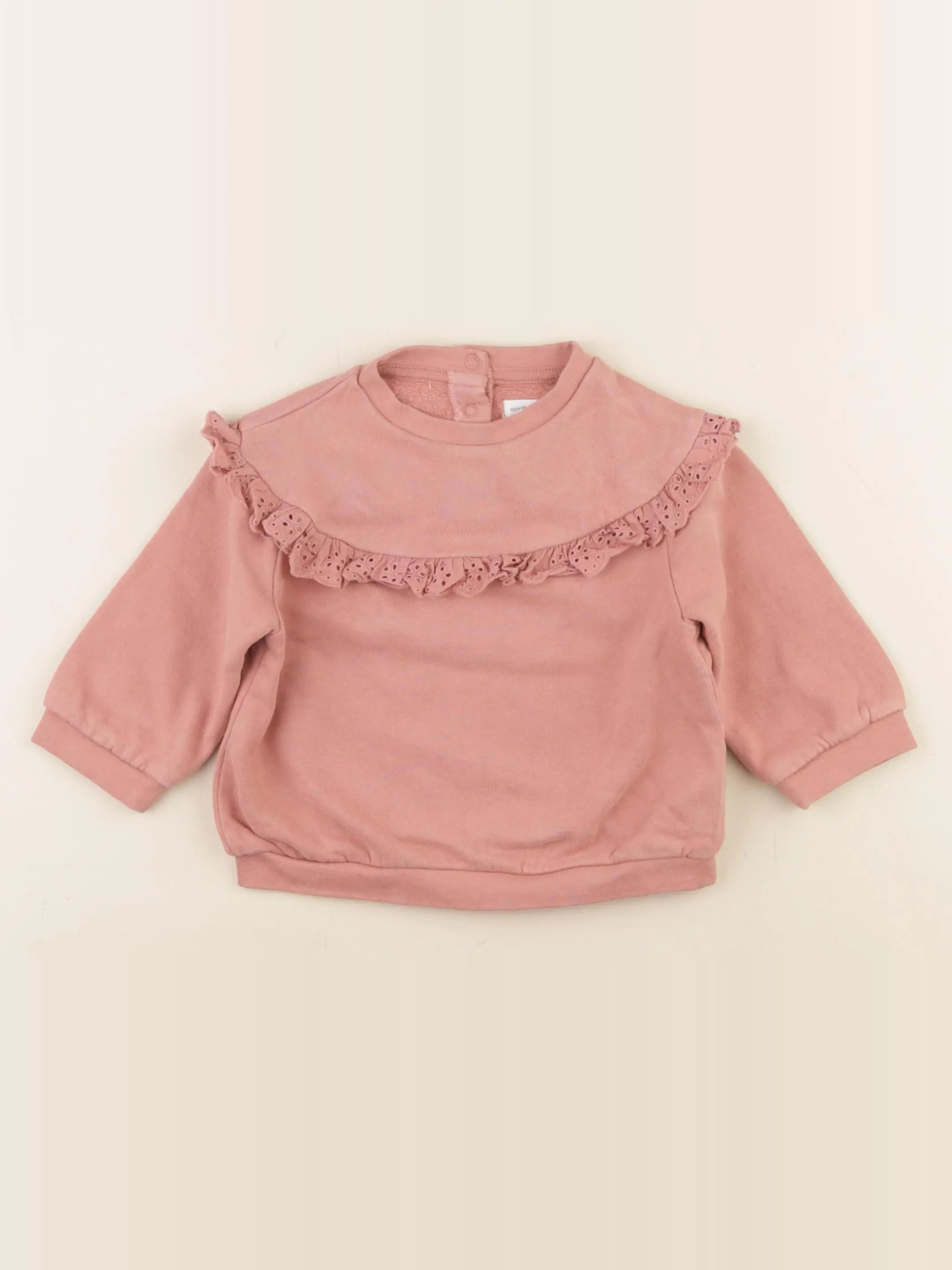 Vertbaudet - sweat rose - 12 mois