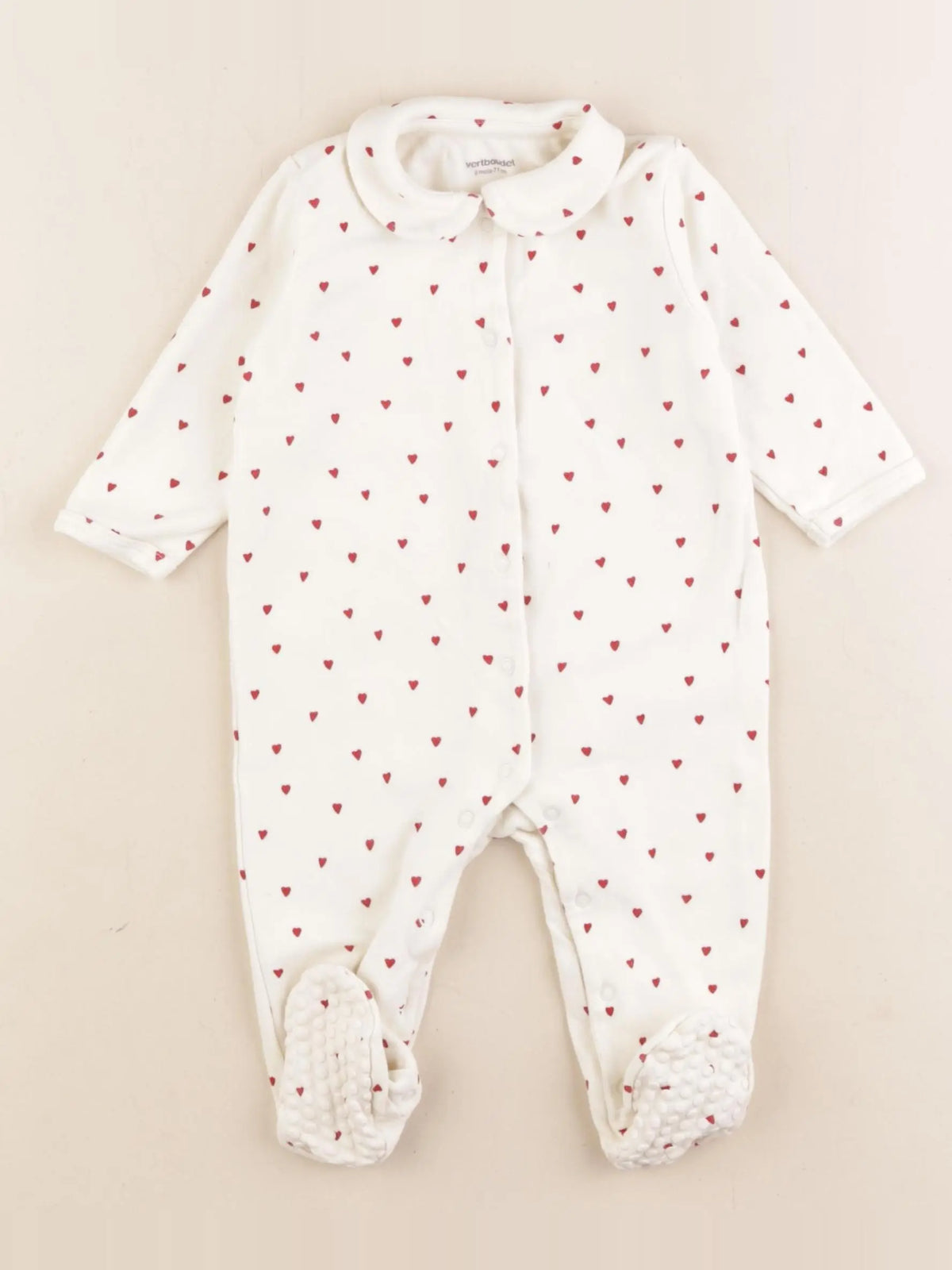 Vertbaudet - pyjama coton beige - 9 mois