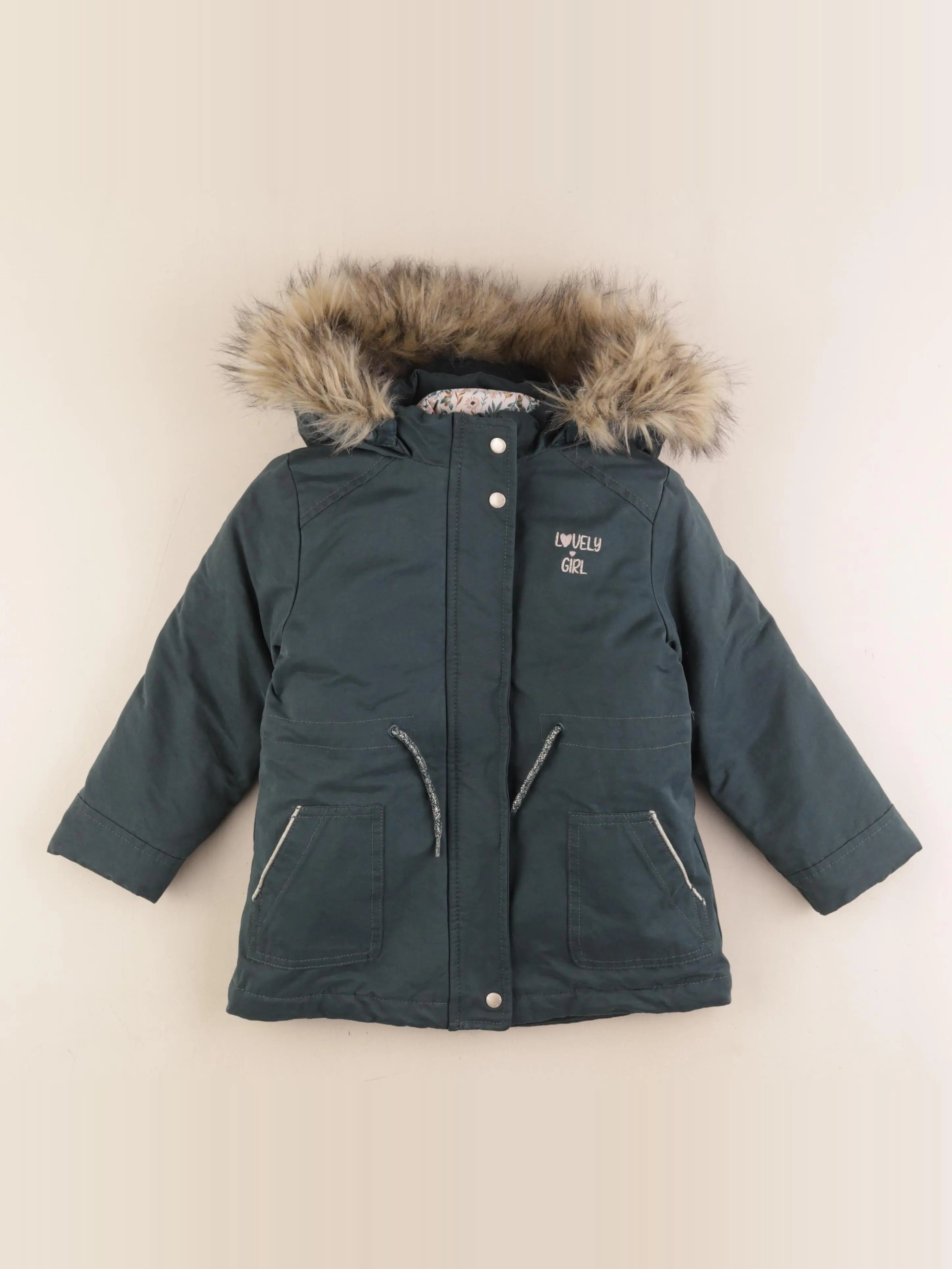 Vertbaudet - parka vert - 4 ans