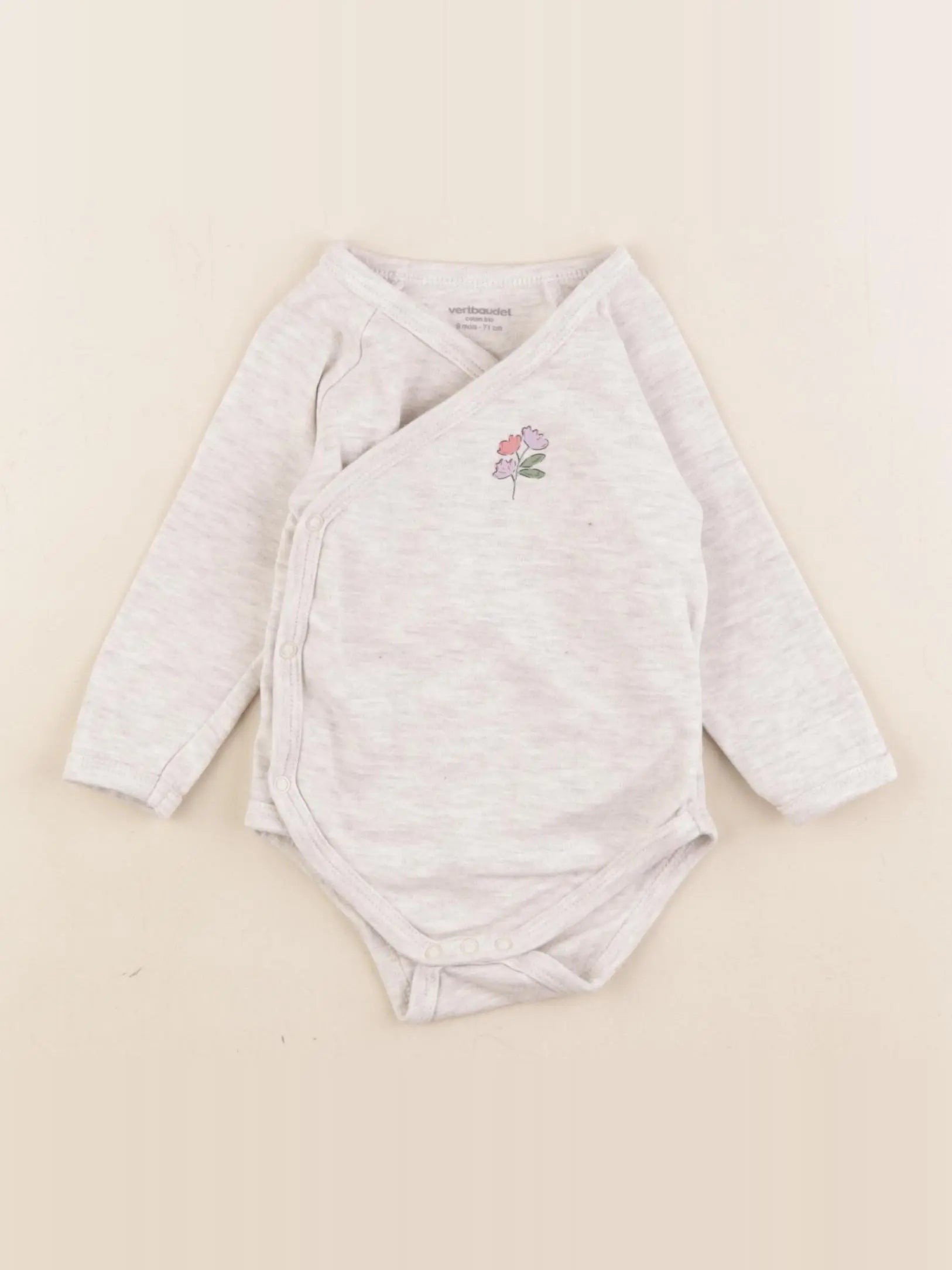 Vertbaudet - body gris - 9 mois