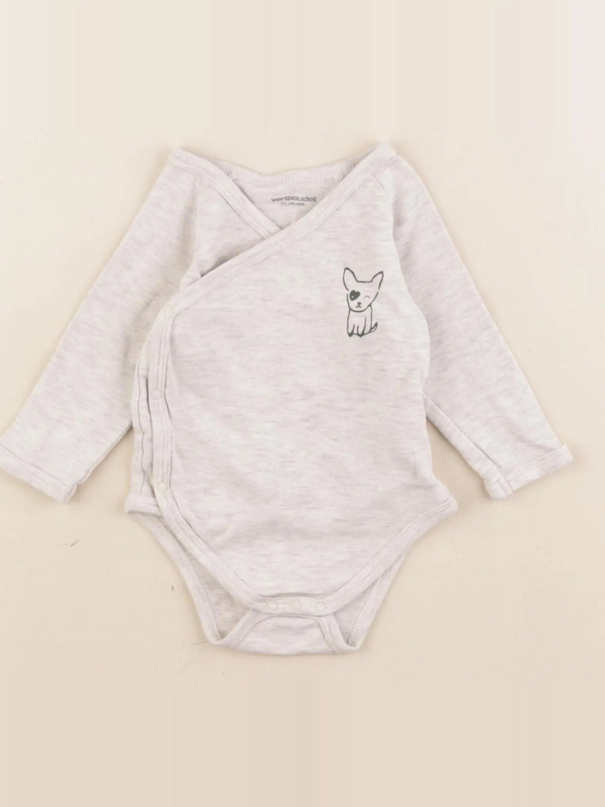 Vertbaudet - body gris - 9 mois