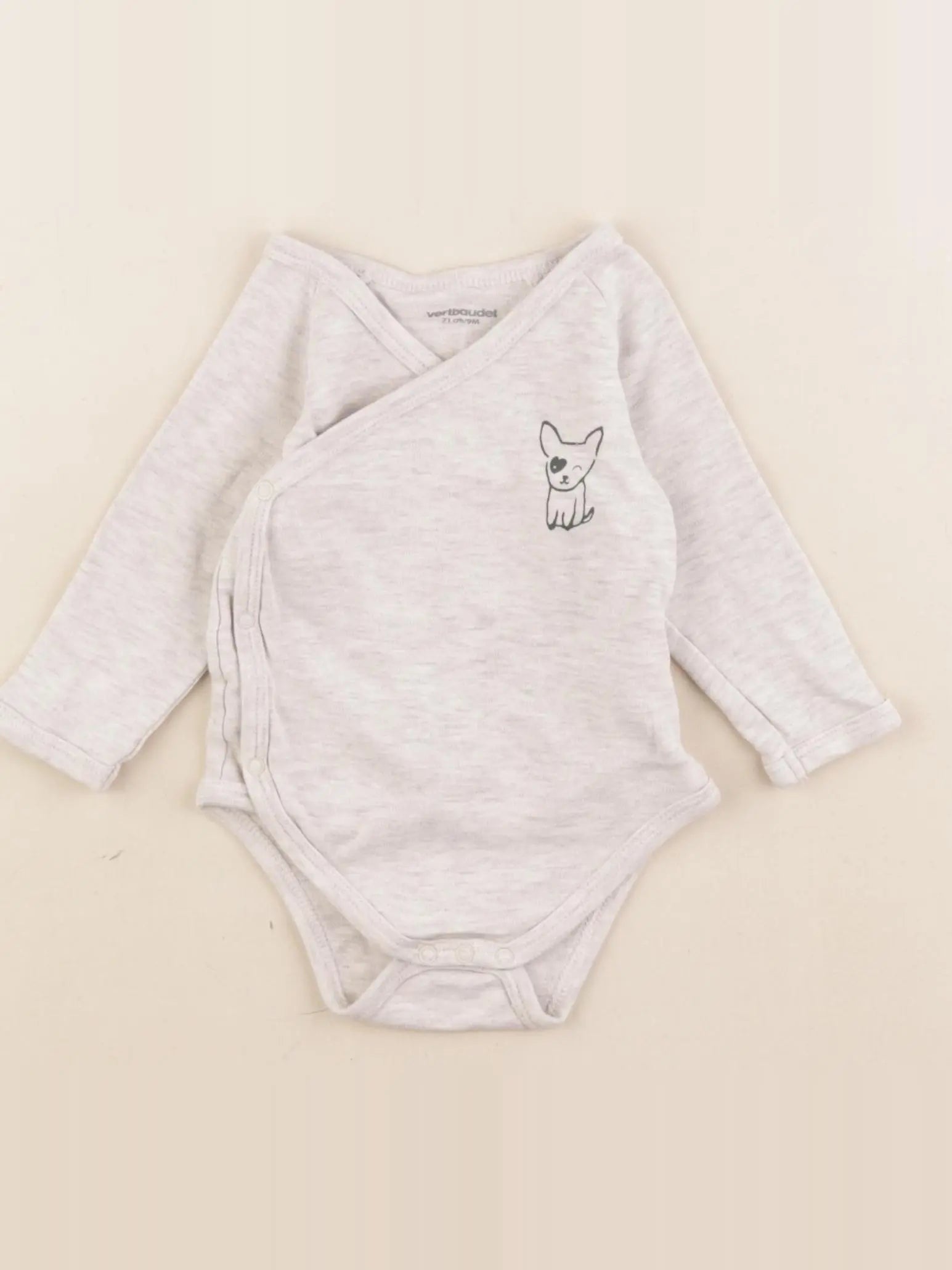 Vertbaudet - body gris - 9 mois