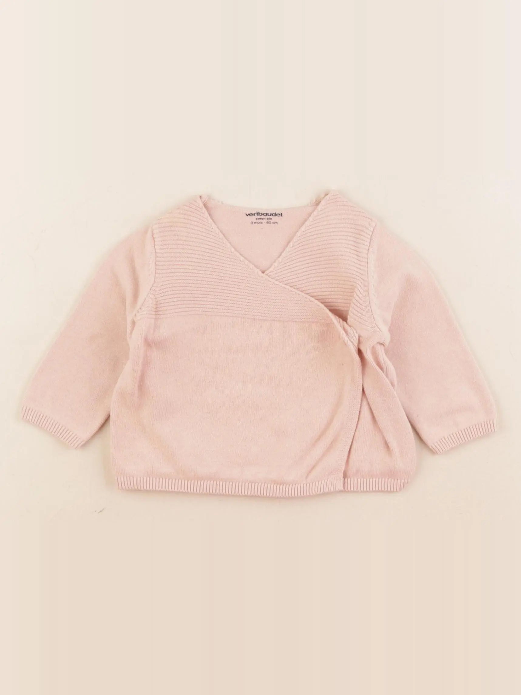 Vertbaudet - gilet rose - 3 mois