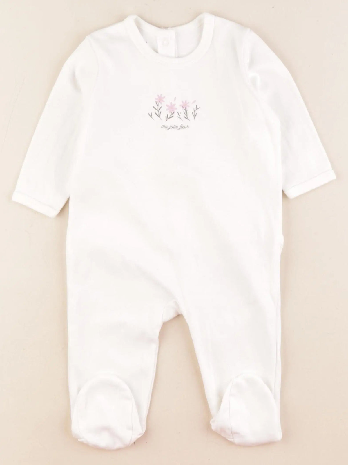 Vertbaudet - pyjama coton blanc - 6 mois
