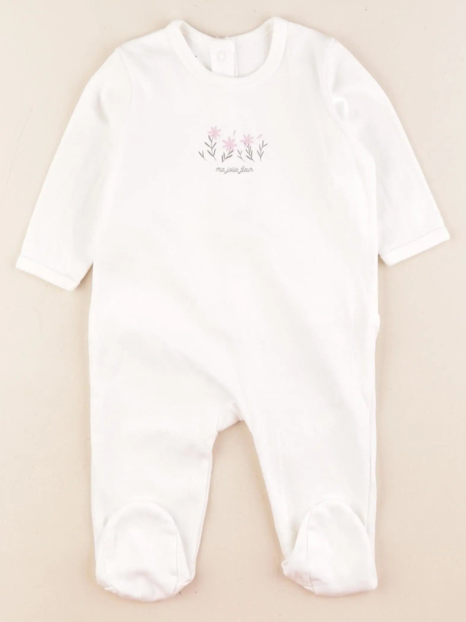 Vertbaudet - pyjama coton blanc - 6 mois