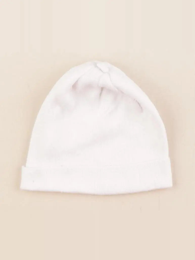 Vertbaudet - bonnet blanc - 6 mois