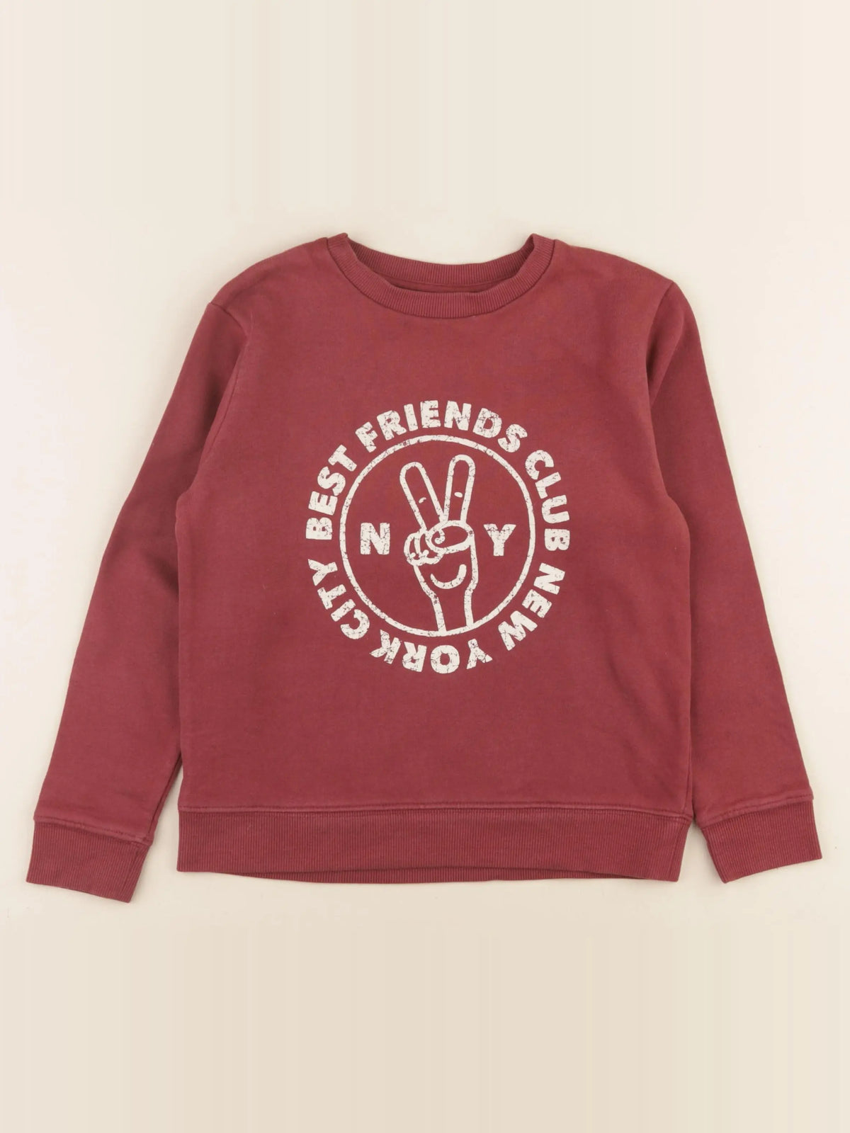 Vertbaudet - sweat rouge - 8 ans