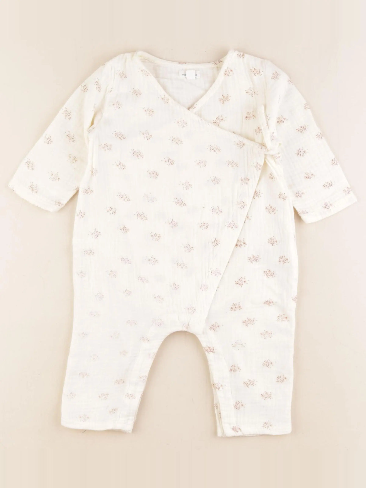 Vertbaudet - combinaison beige - 9 mois