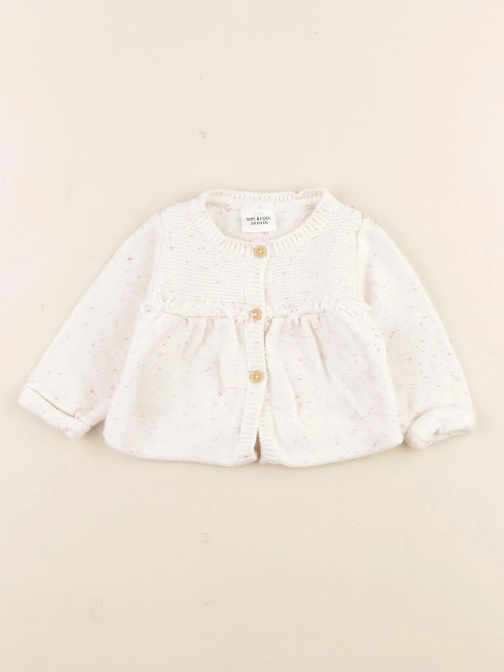 Tape à l'oeil - gilet rose, beige - 3 mois